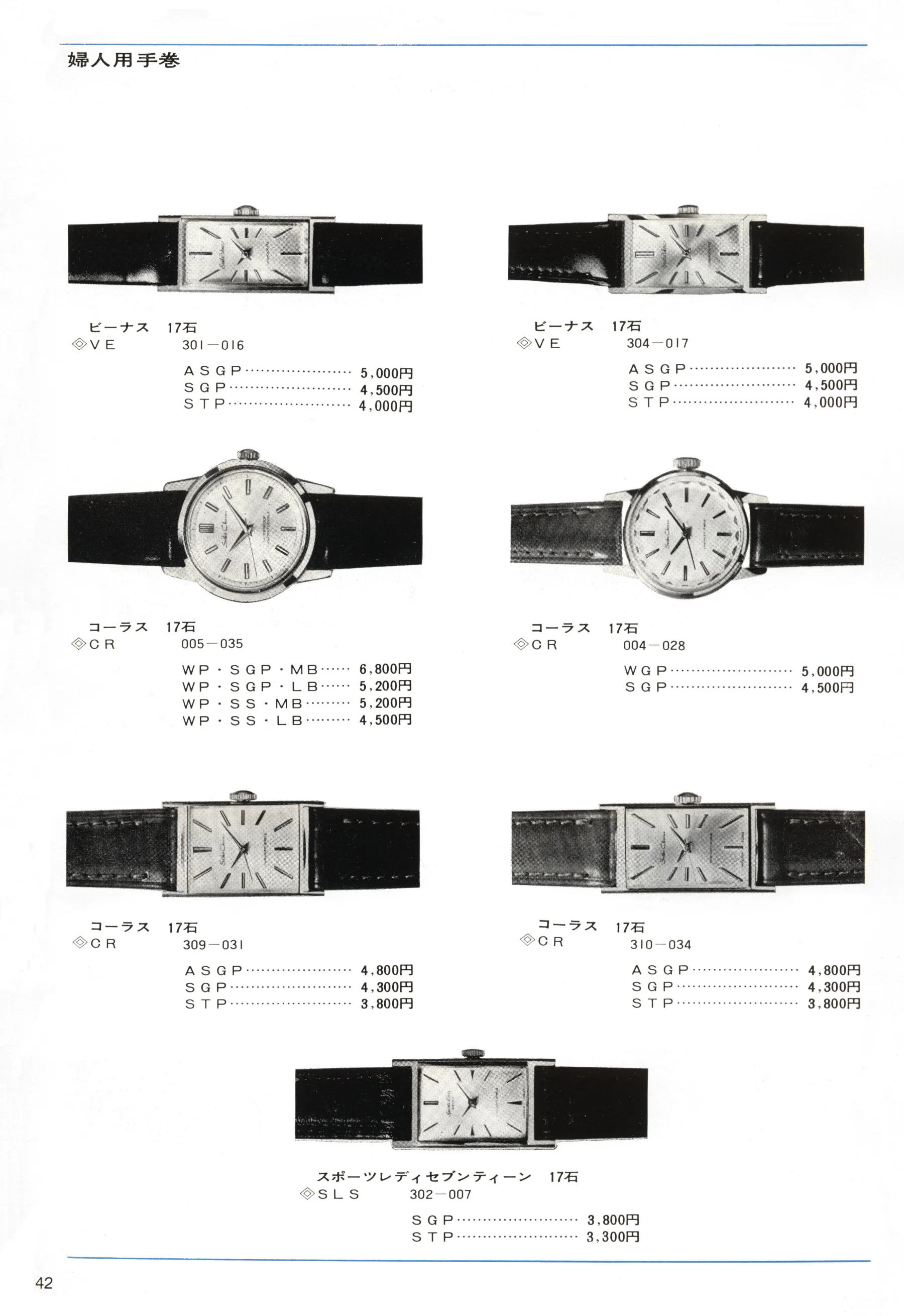 Seiko 1966, Scan page 42. Use the selection controls to identify a watch.