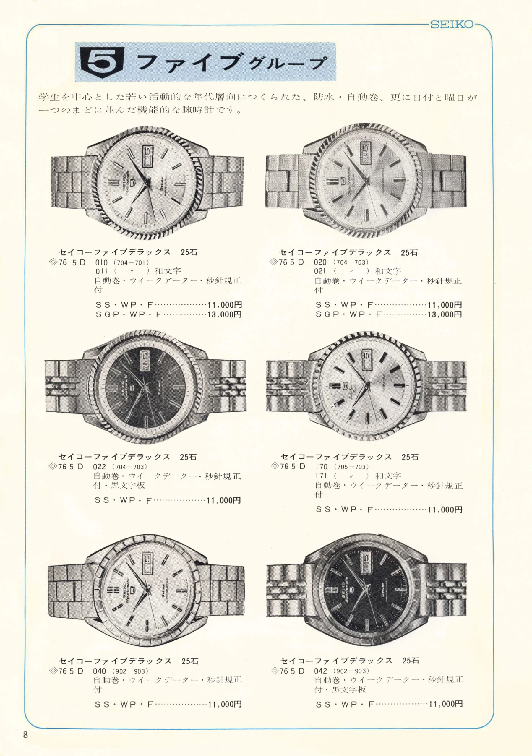 Seiko 1967, Scan page 8. Use the selection controls to identify a watch.
