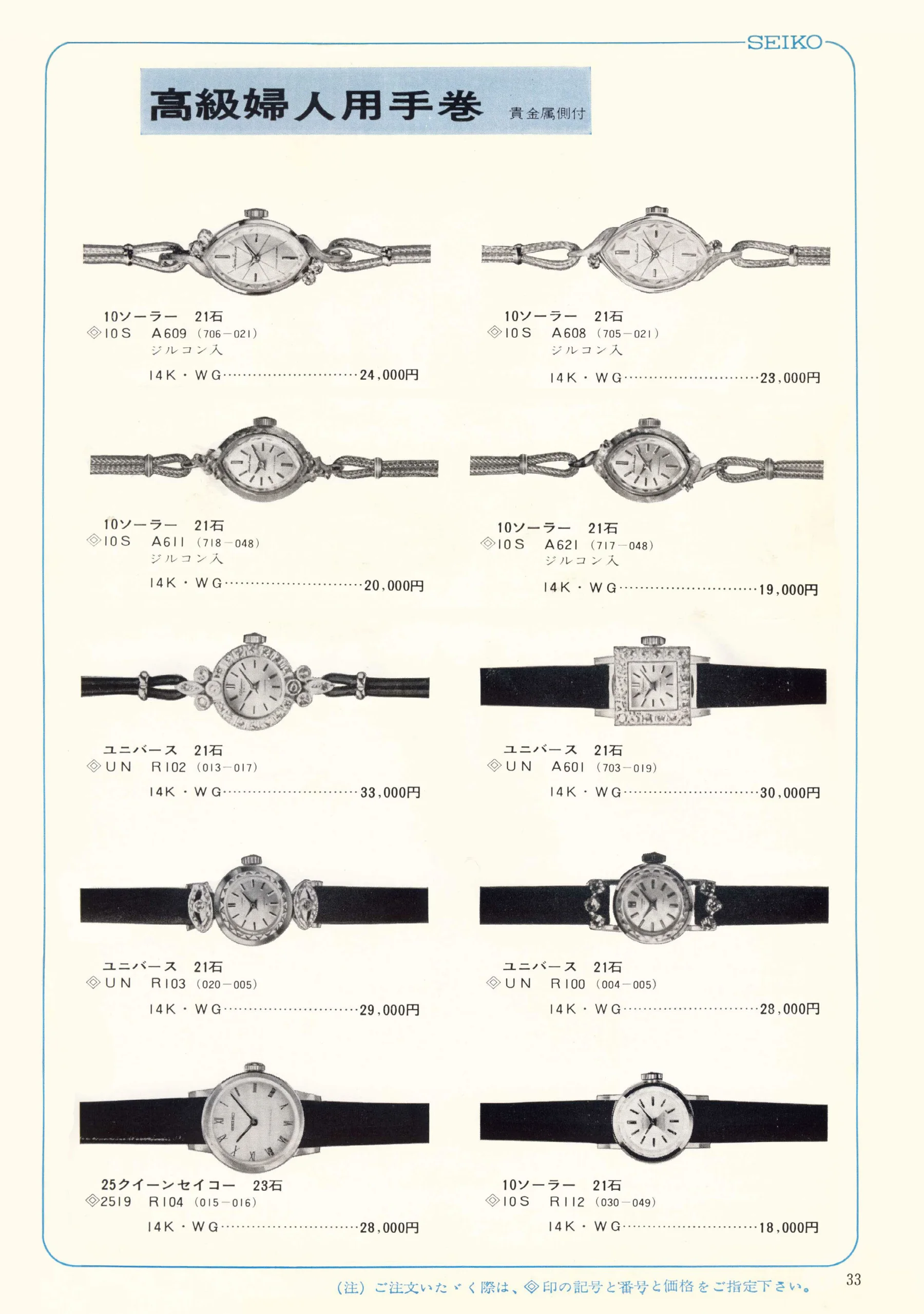 Seiko 1967, Scan page 33. Use the selection controls to identify a watch.