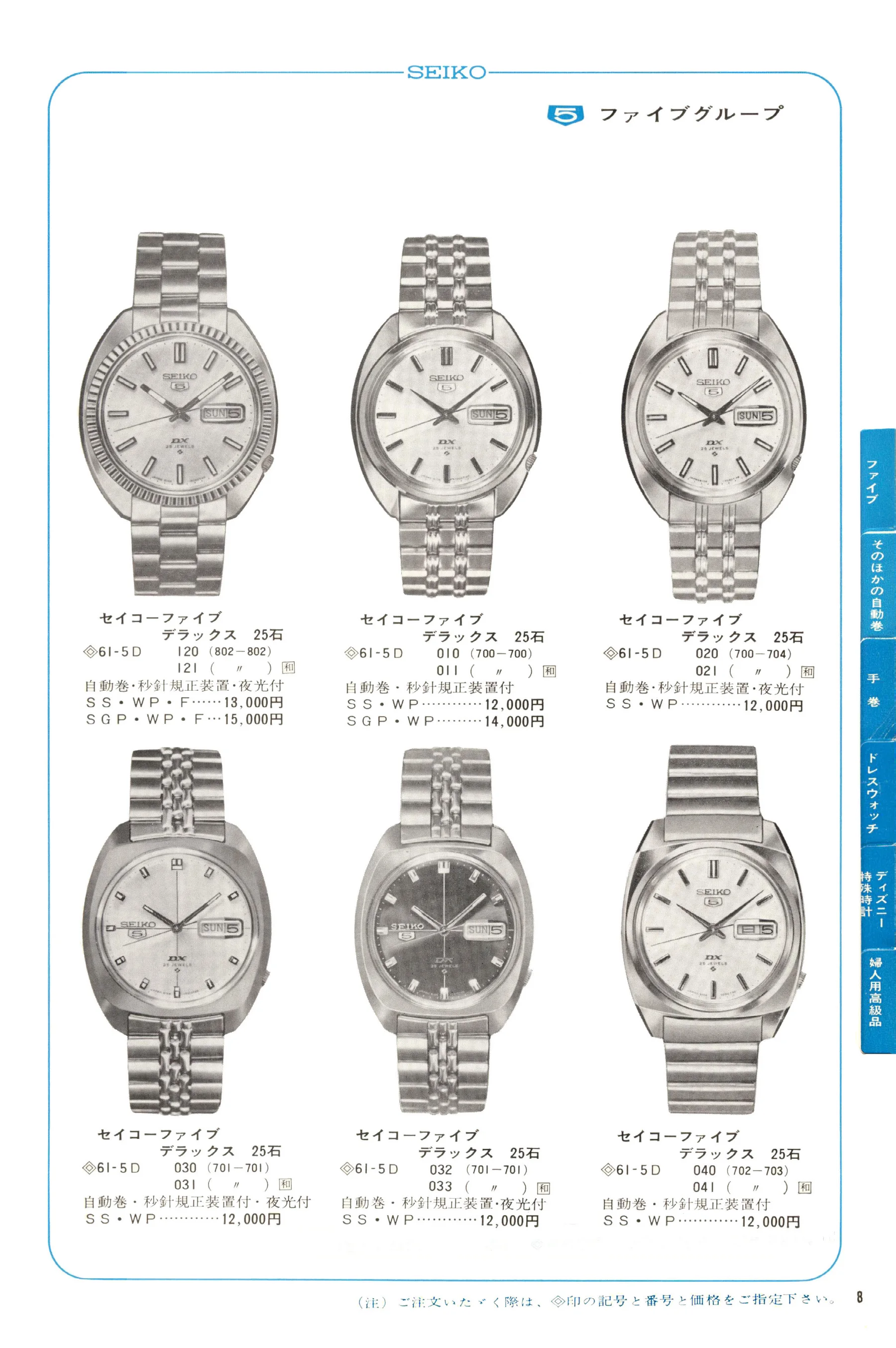 Seiko 1968, Scan page 9. Use the selection controls to identify a watch.