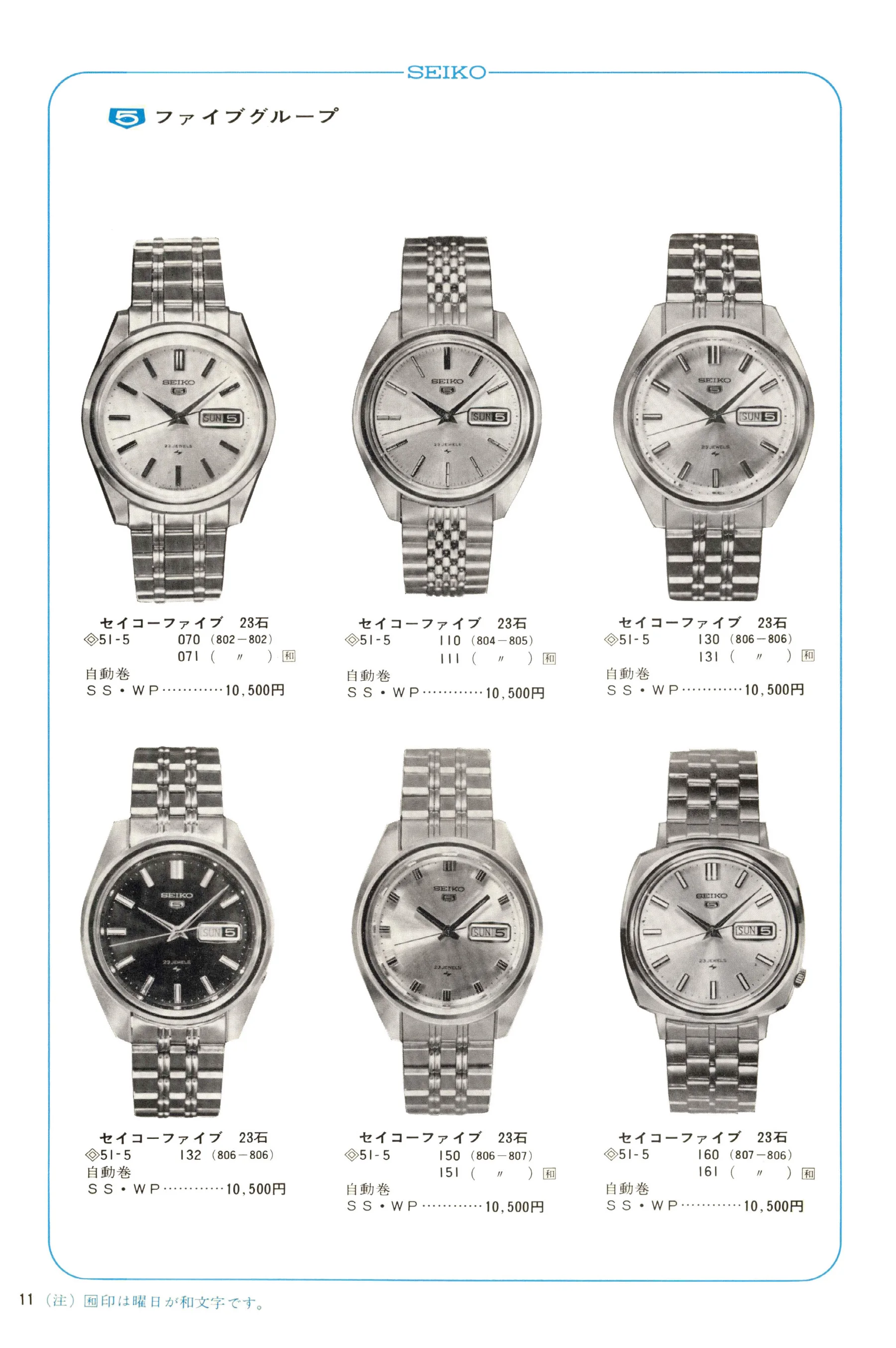 Seiko 1968, Scan page 12. Use the selection controls to identify a watch.