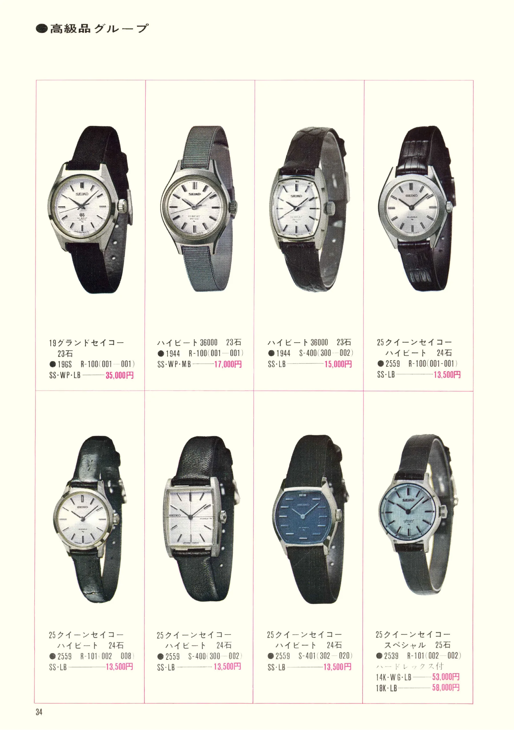 Seiko 1969, Scan page 36. Use the selection controls to identify a watch.