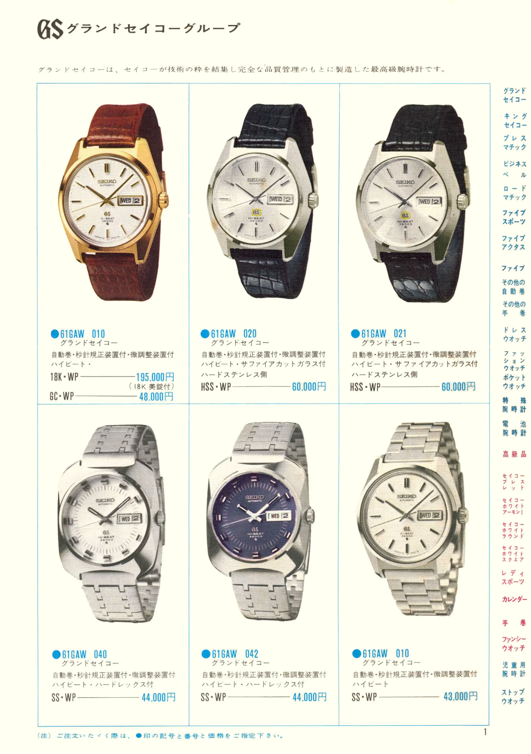 Seiko 1970, Scan page 3. Use the selection controls to identify a watch.