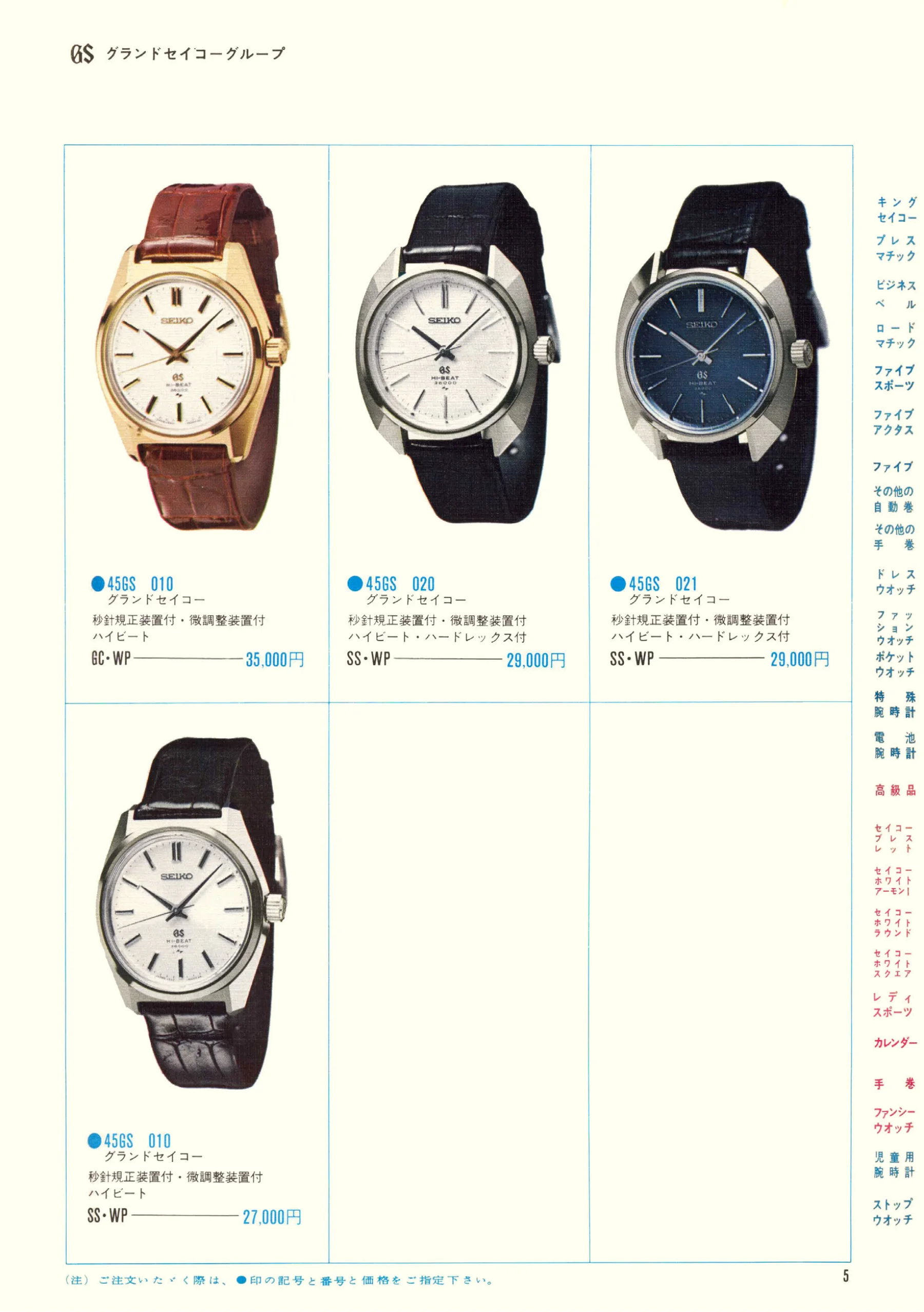 Seiko 1970, Scan page 7. Use the selection controls to identify a watch.