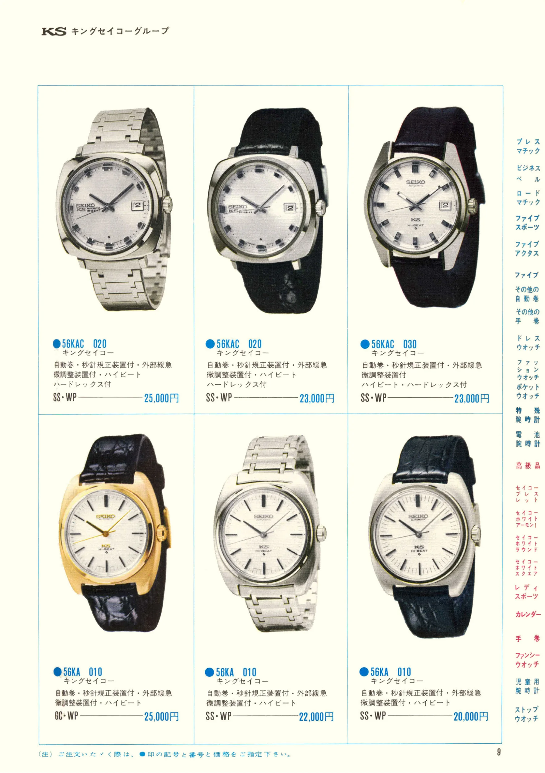 Seiko 1970, Scan page 11. Use the selection controls to identify a watch.