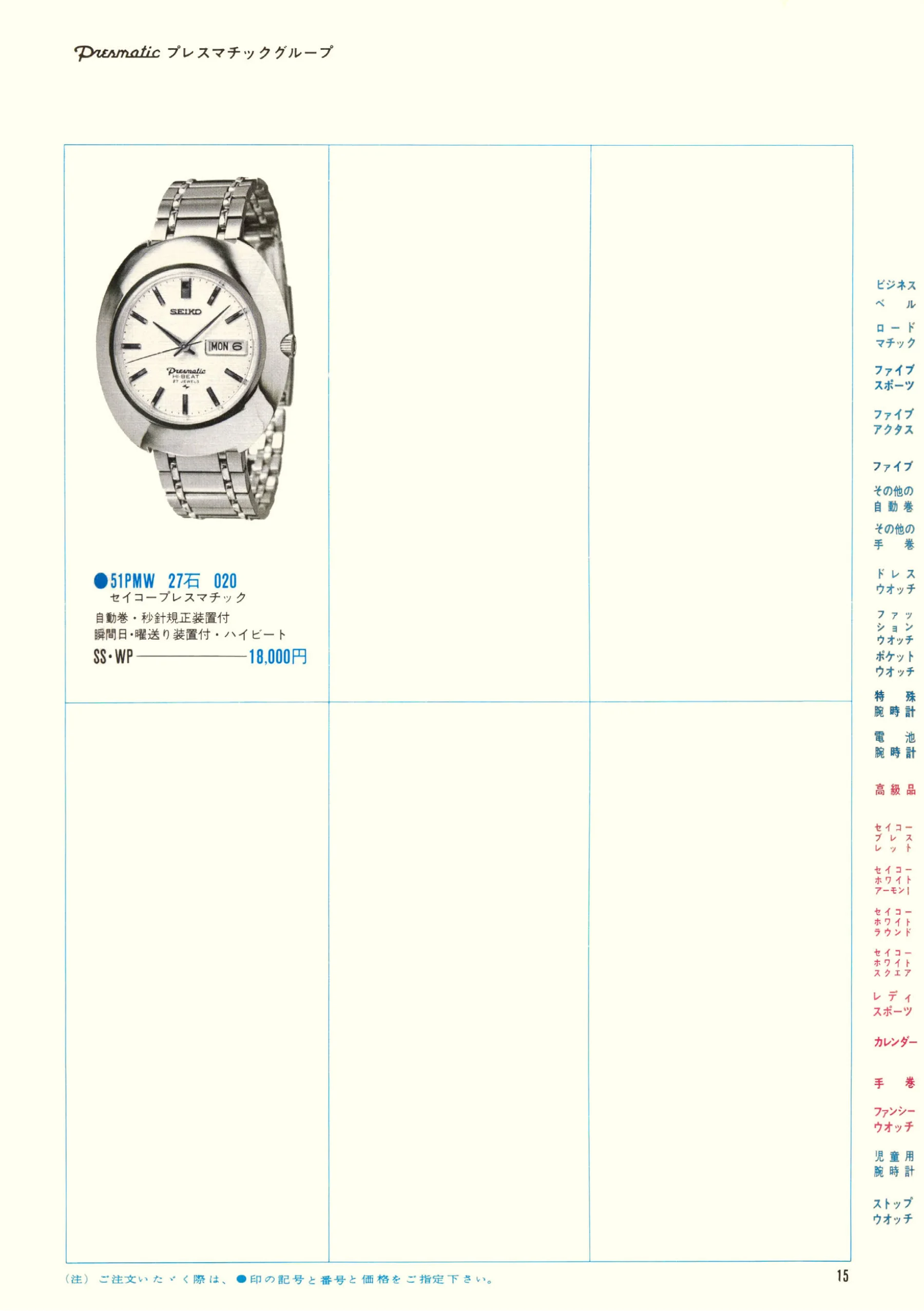 Seiko 1970, Scan page 17. Use the selection controls to identify a watch.