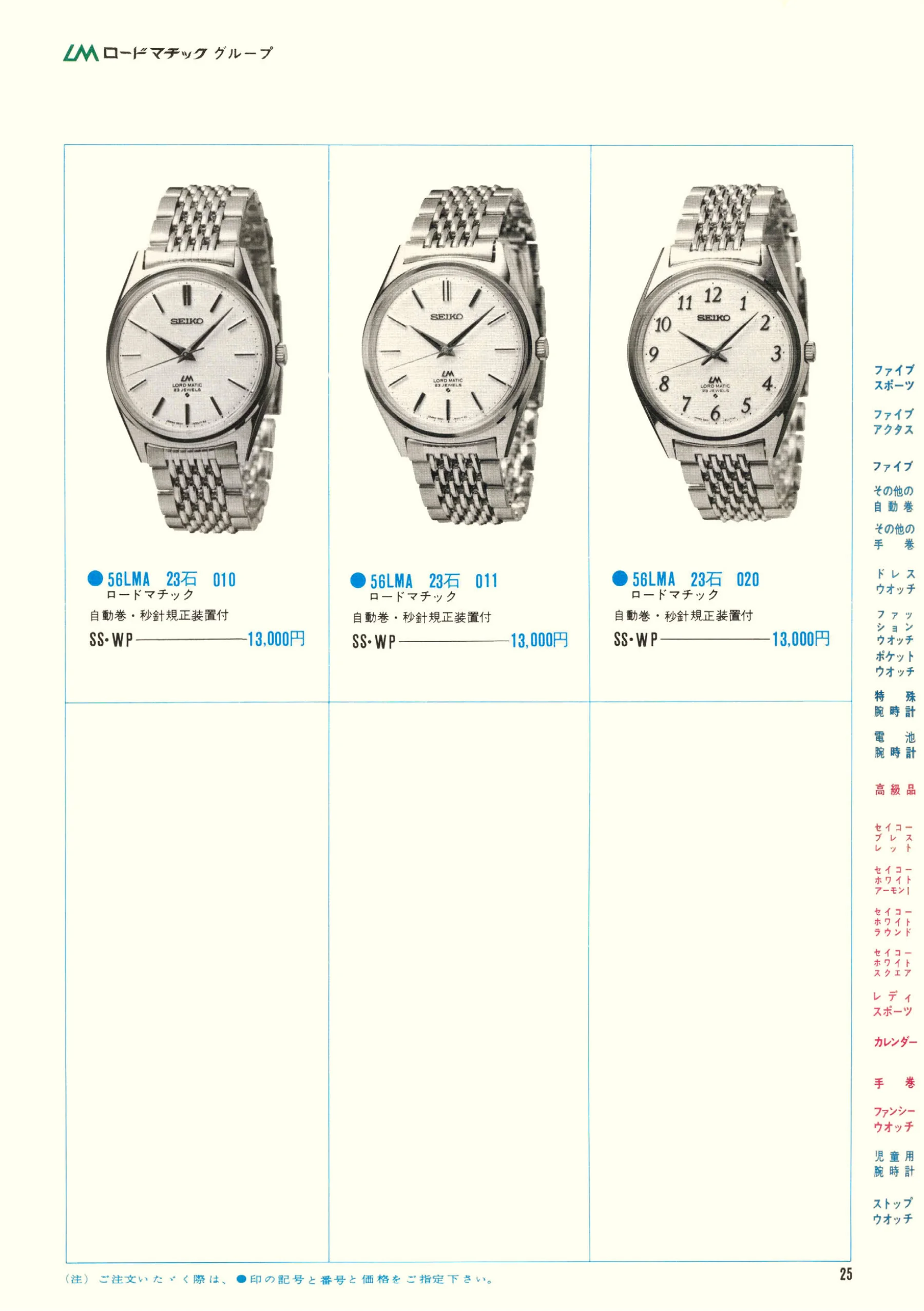 Seiko 1970, Scan page 27. Use the selection controls to identify a watch.