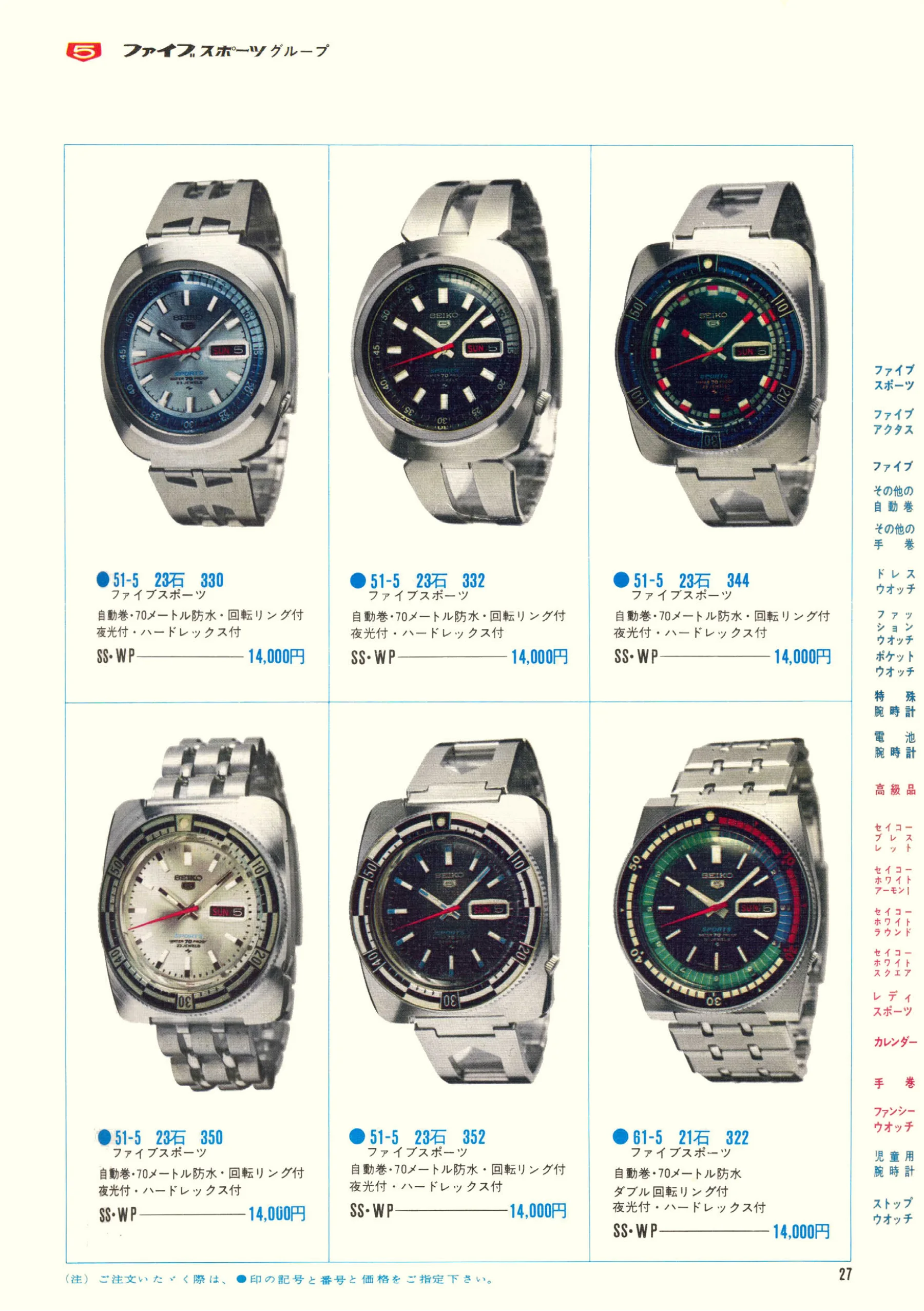 Seiko 1970, Scan page 29. Use the selection controls to identify a watch.