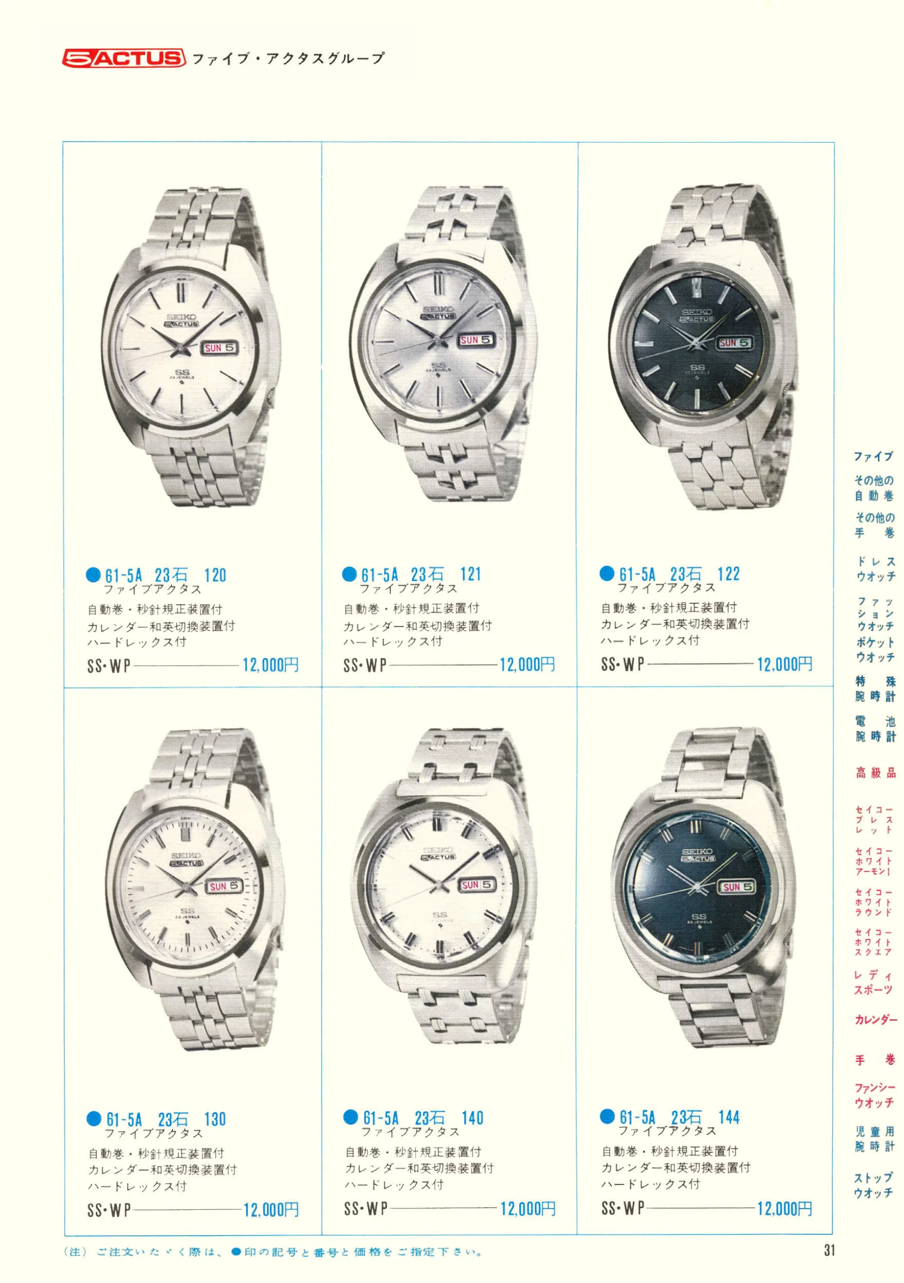 Seiko 1970, Scan page 33. Use the selection controls to identify a watch.