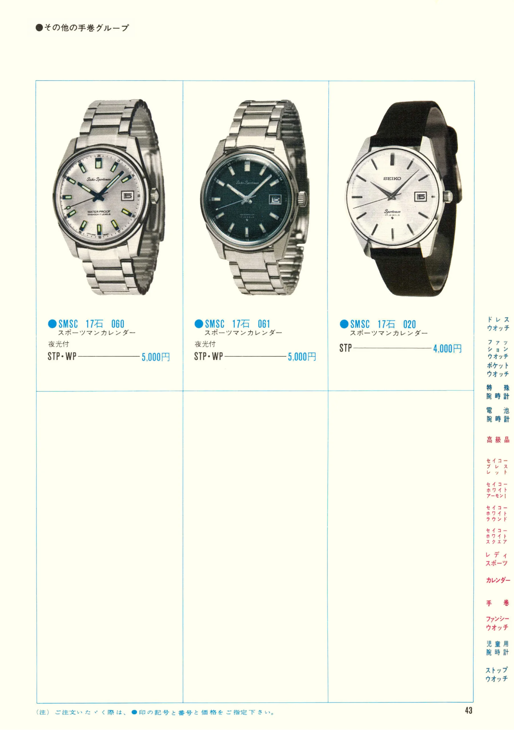 Seiko 1970, Scan page 45. Use the selection controls to identify a watch.