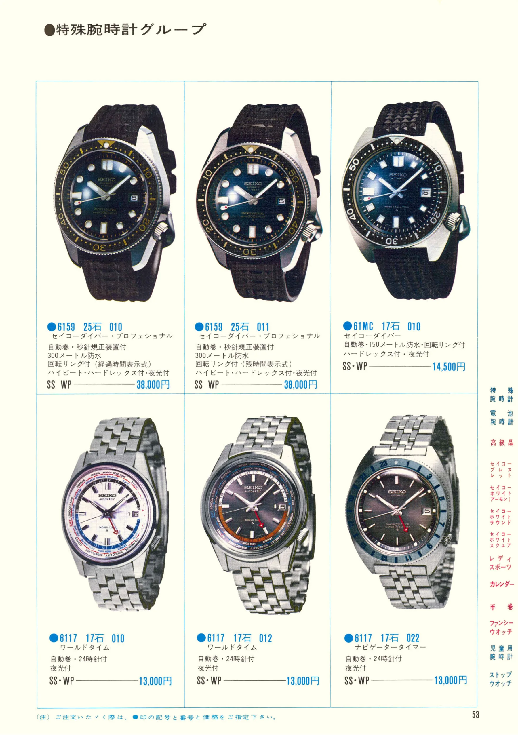 Seiko 1970, Scan page 55. Use the selection controls to identify a watch.