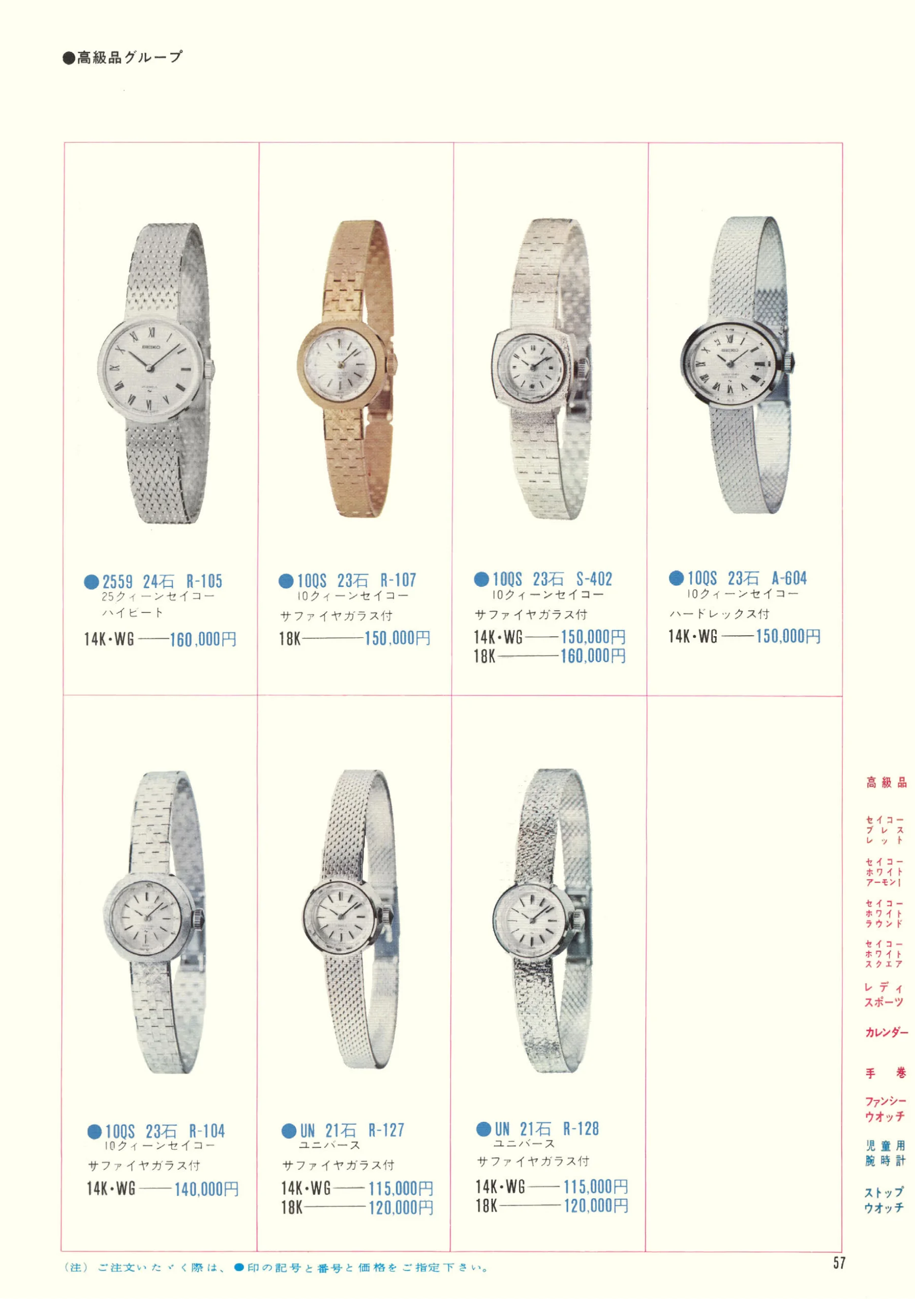 Seiko 1970, Scan page 59. Use the selection controls to identify a watch.