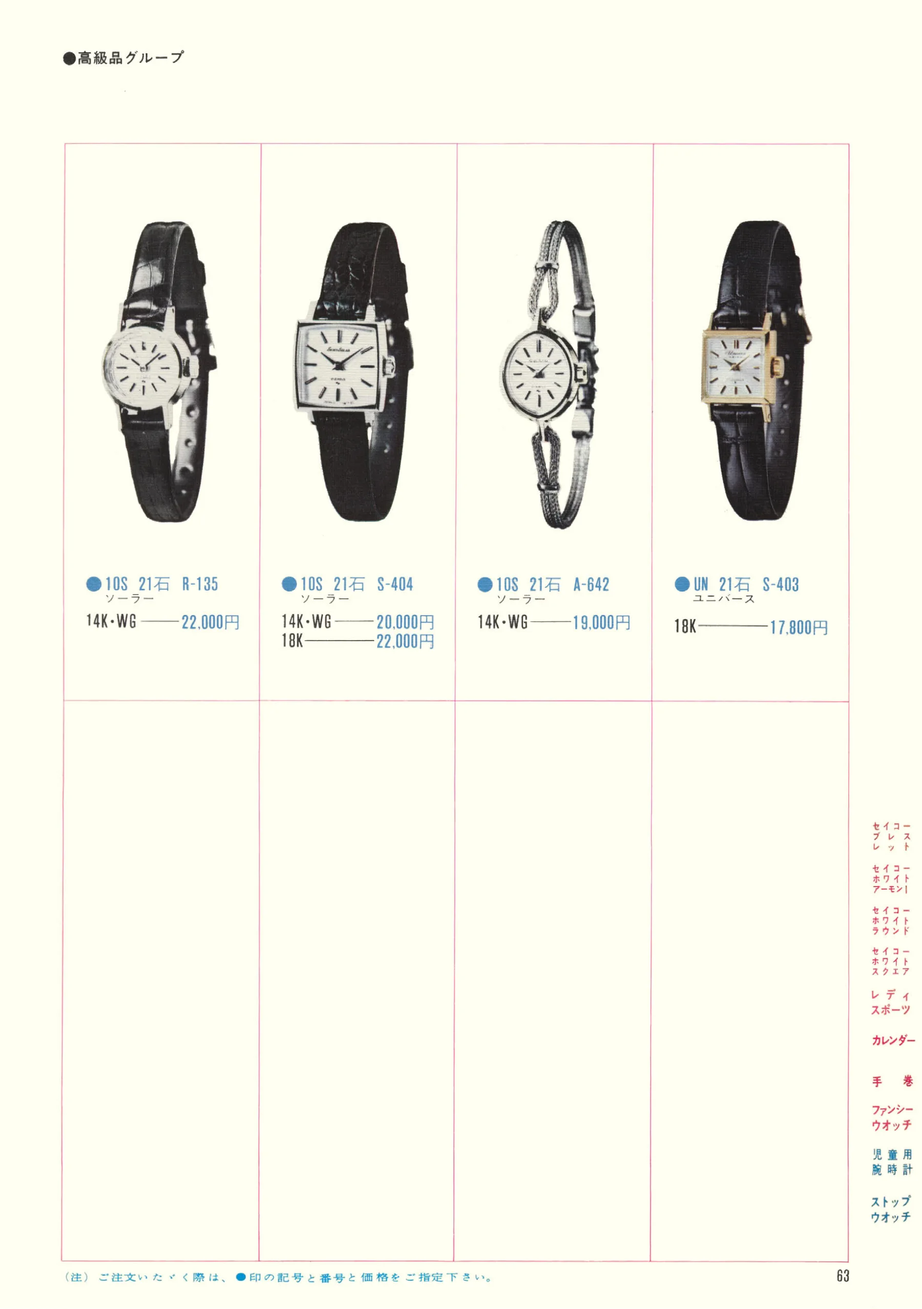 Seiko 1970, Scan page 65. Use the selection controls to identify a watch.