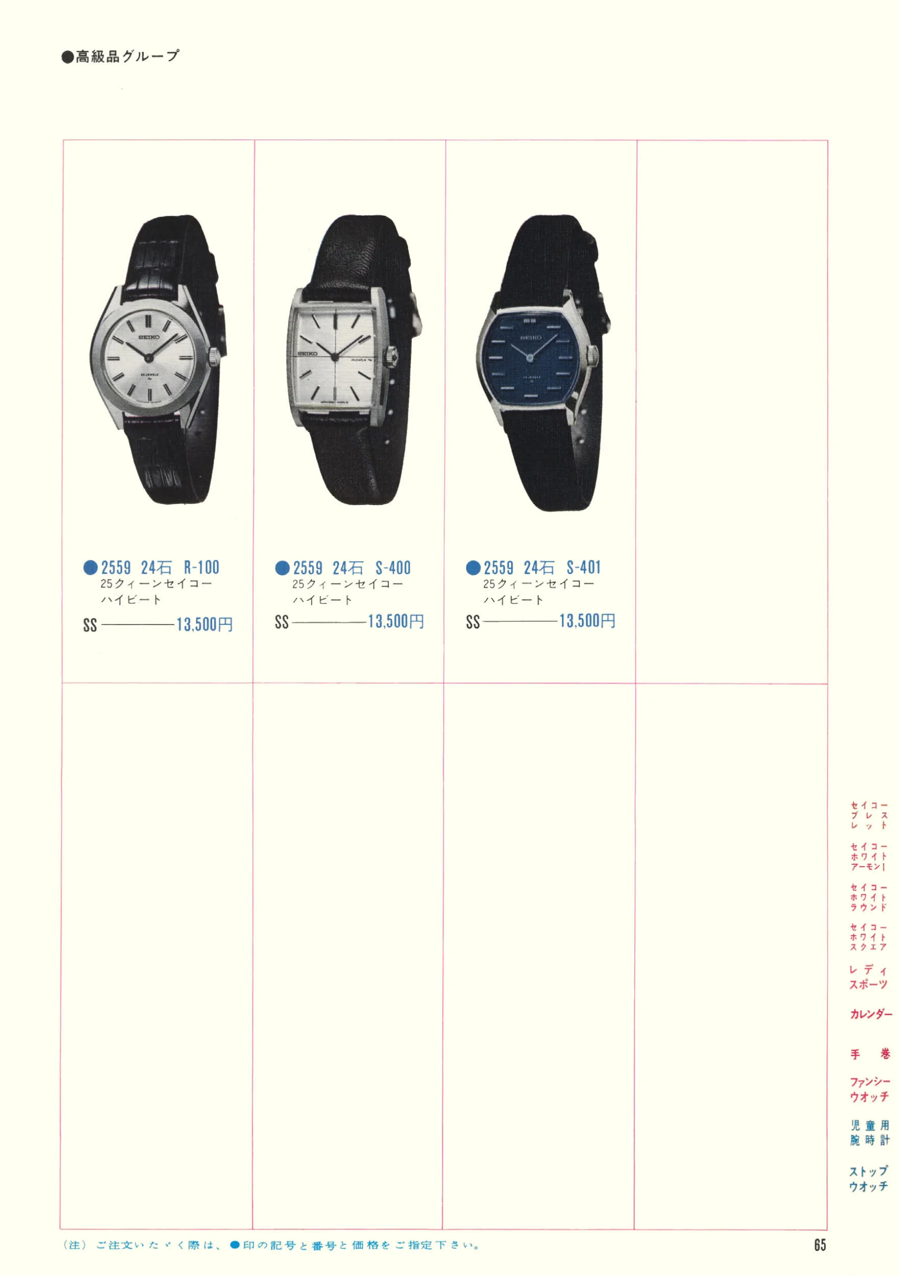 Seiko 1970, Scan page 67. Use the selection controls to identify a watch.