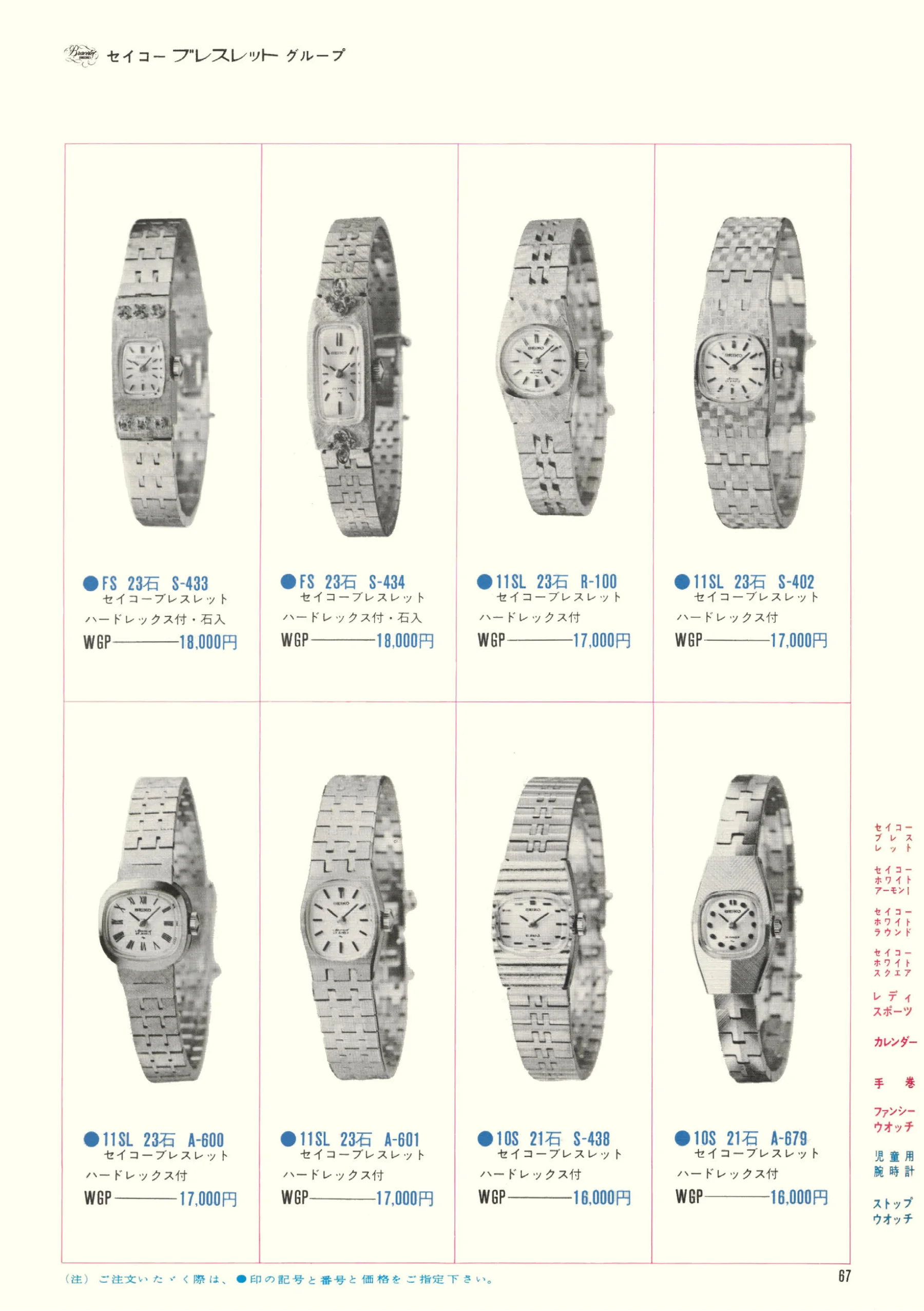 Seiko 1970, Scan page 69. Use the selection controls to identify a watch.