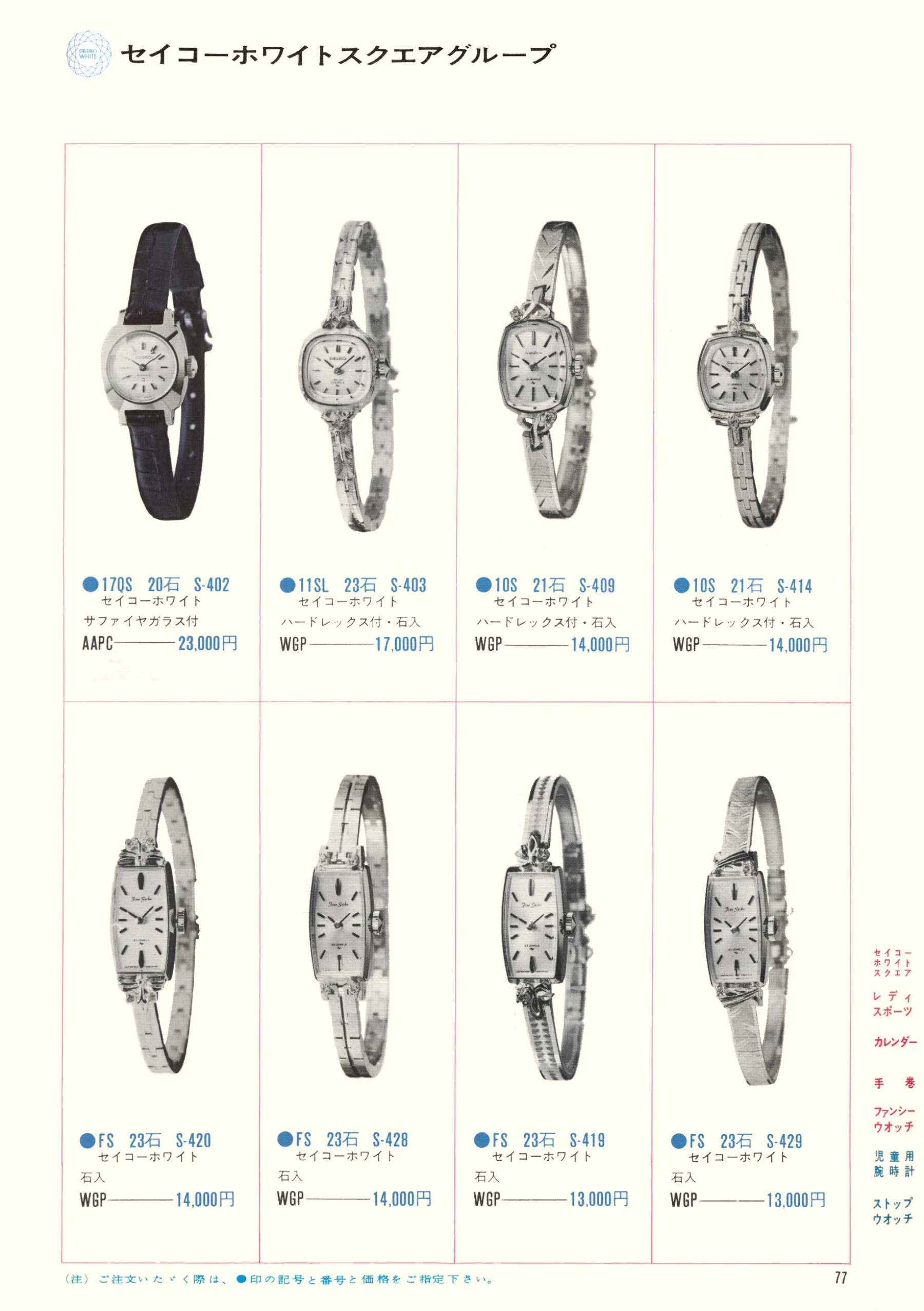 Seiko 1970, Scan page 79. Use the selection controls to identify a watch.