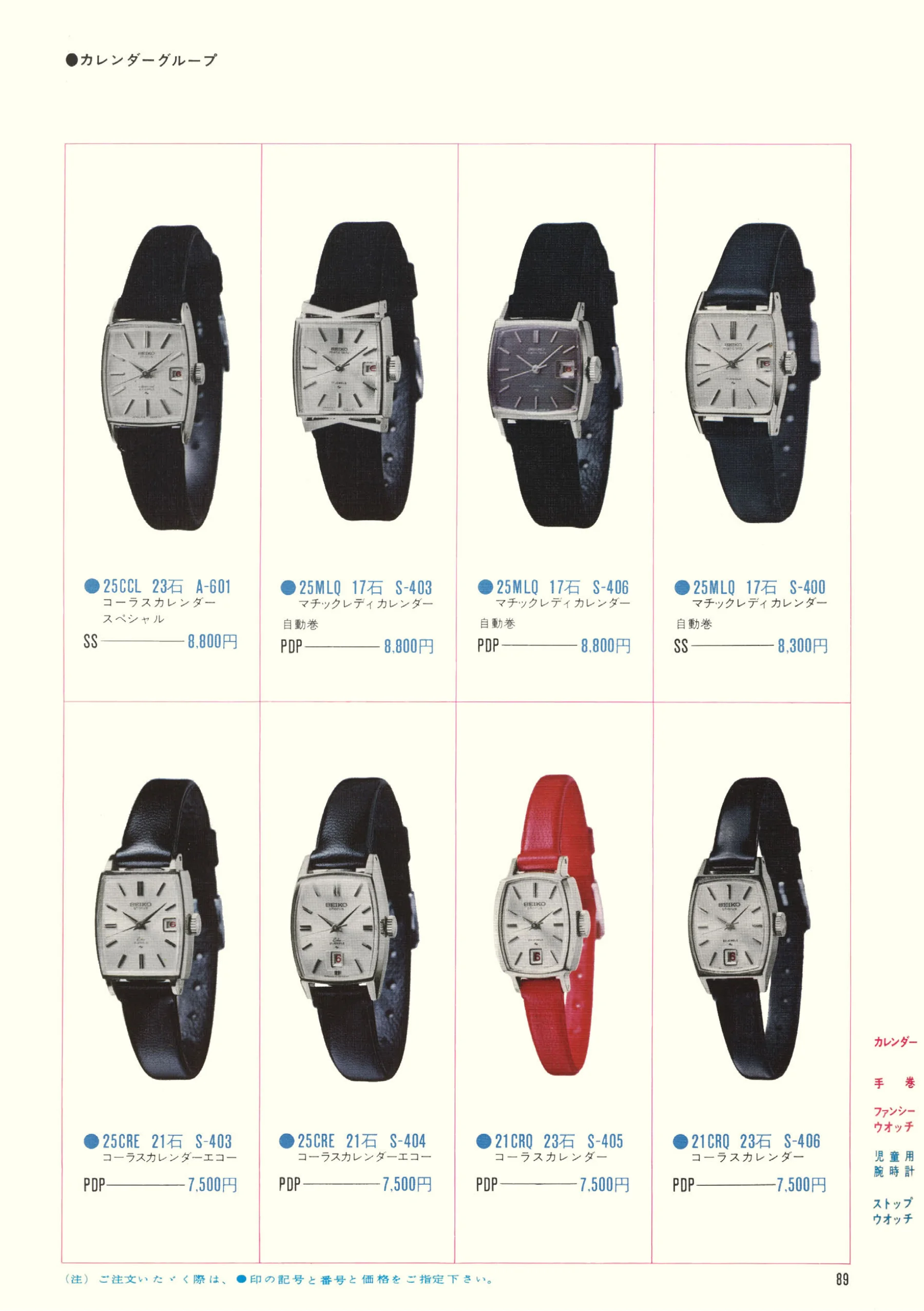 Seiko 1970, Scan page 91. Use the selection controls to identify a watch.