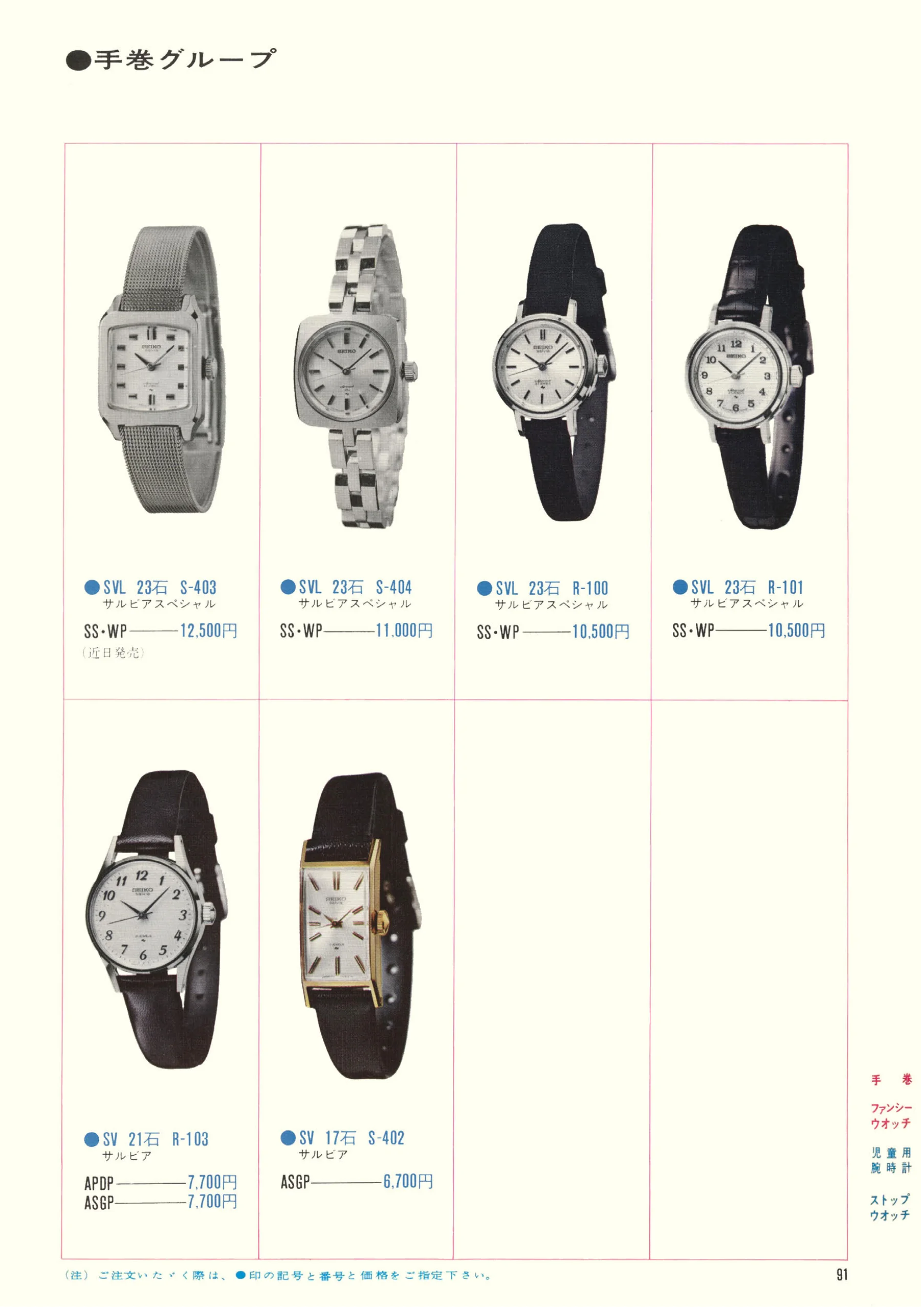 Seiko 1970, Scan page 93. Use the selection controls to identify a watch.