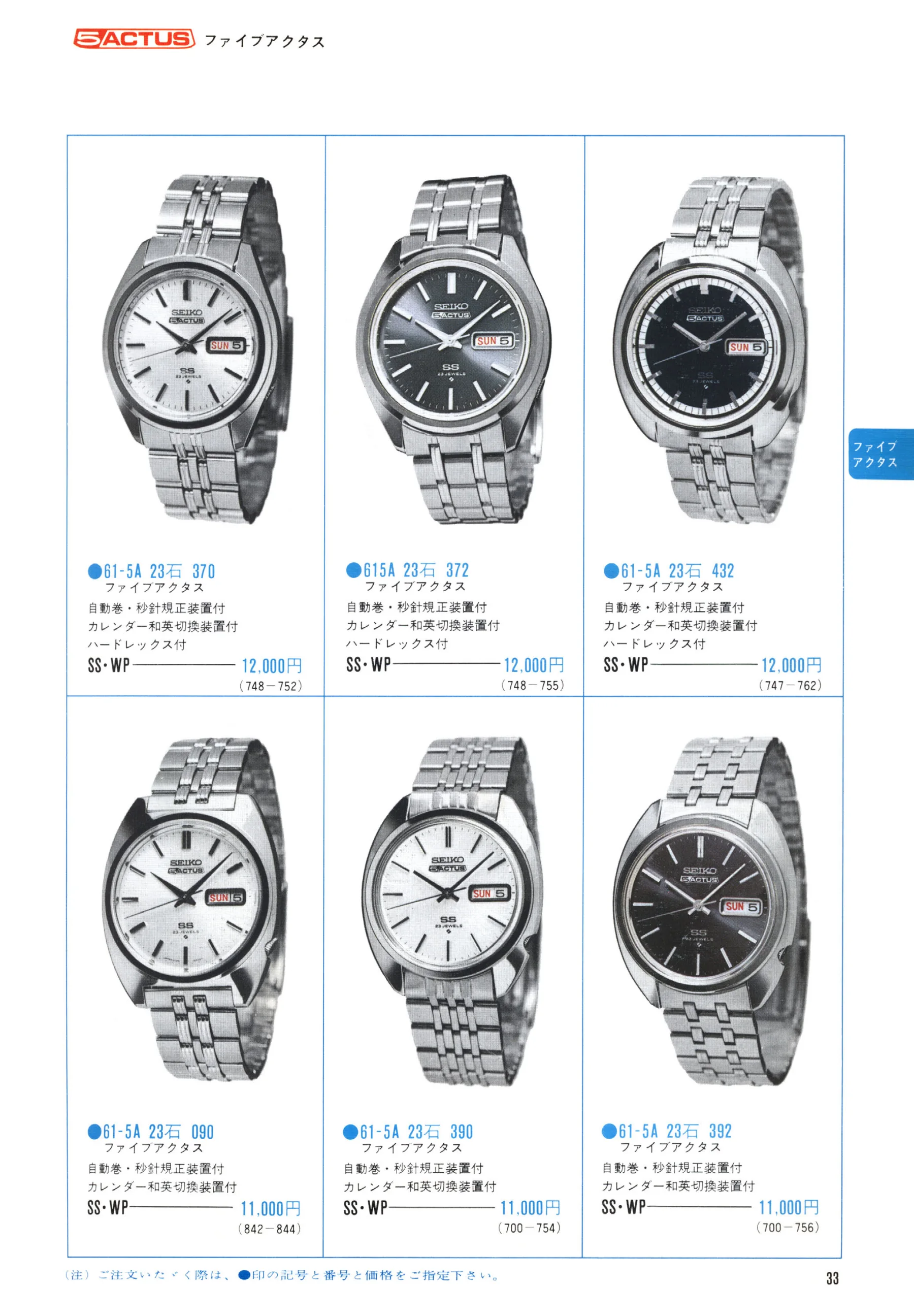 Seiko 1971, Scan page 35. Use the selection controls to identify a watch.