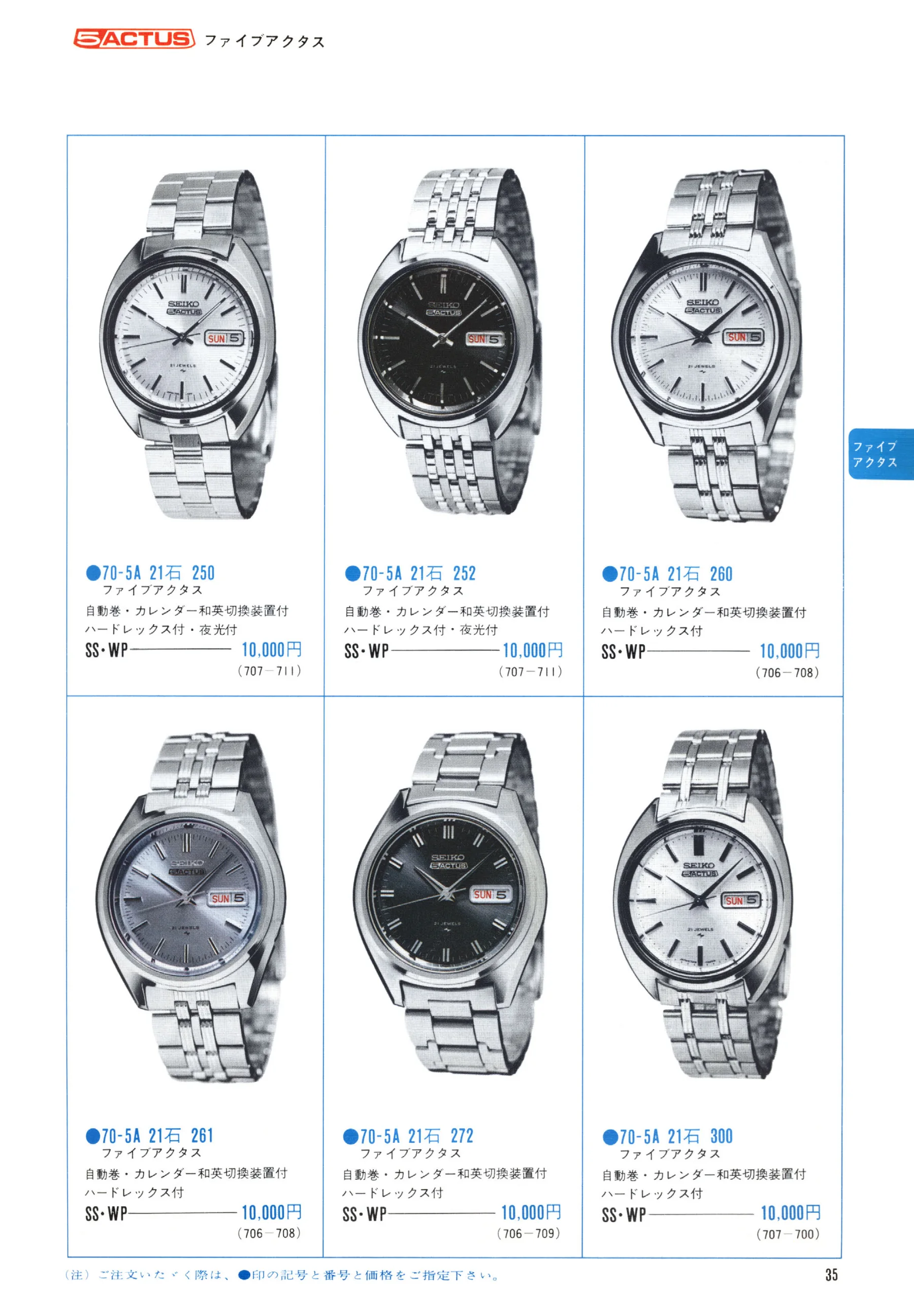 Seiko 1971, Scan page 37. Use the selection controls to identify a watch.