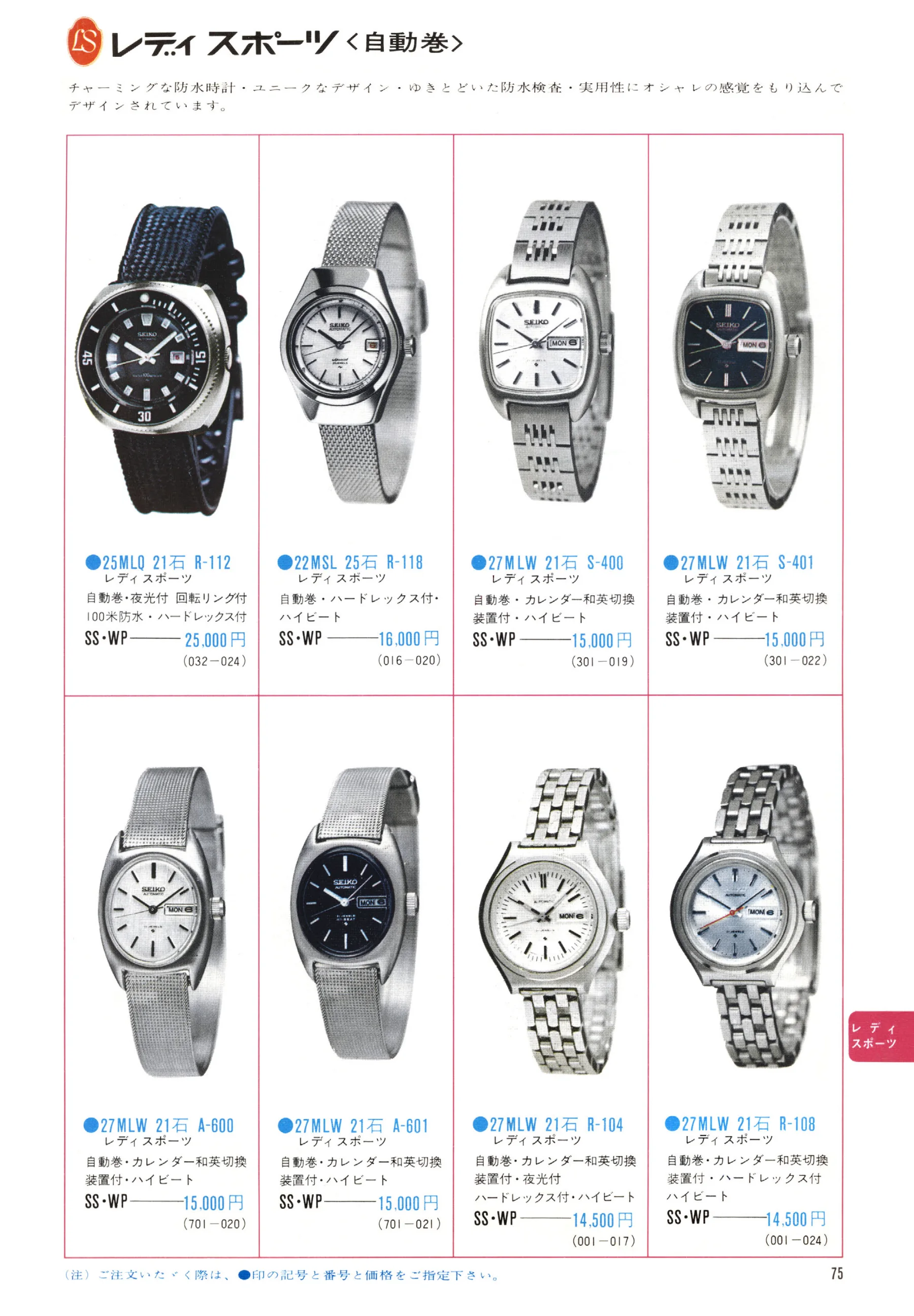 Seiko 1971, Scan page 77. Use the selection controls to identify a watch.