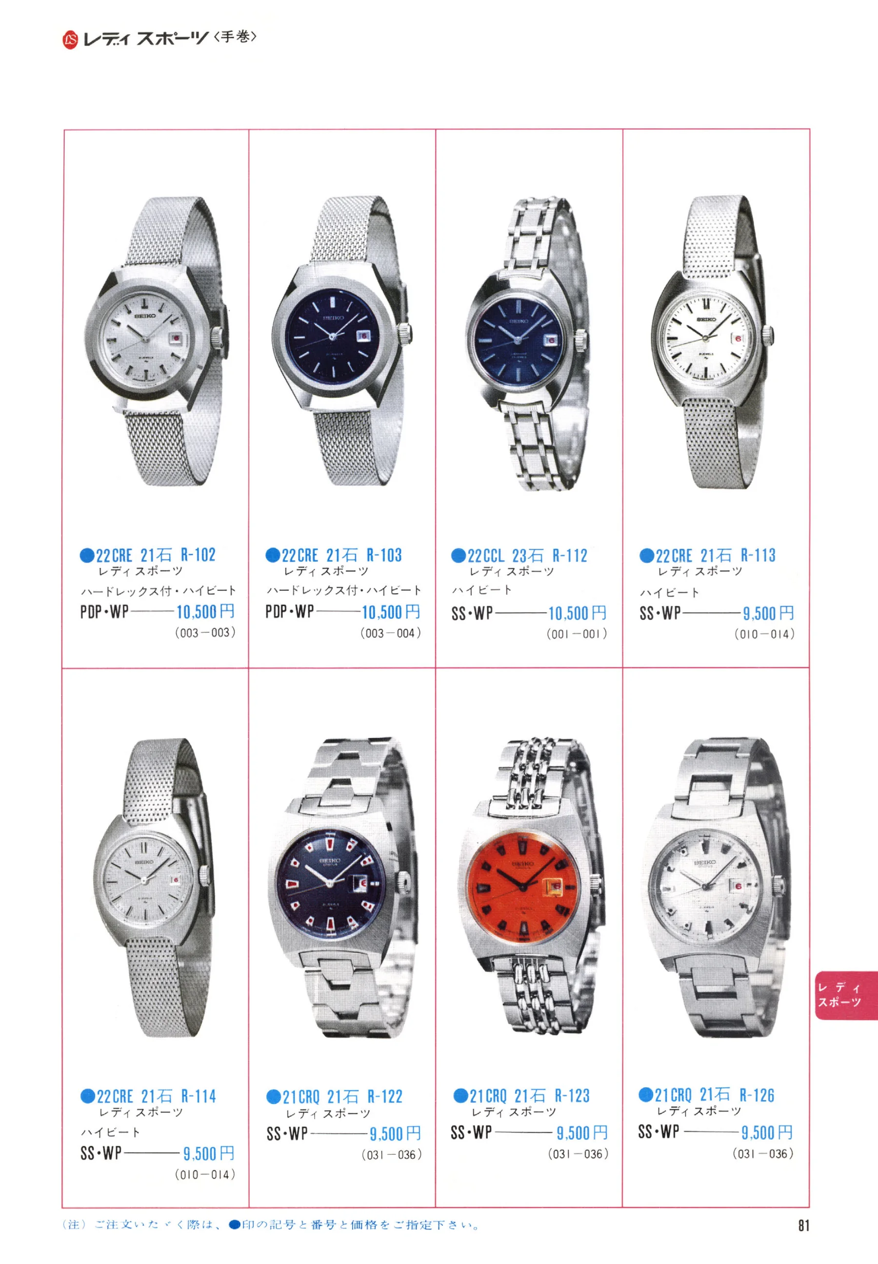 Seiko 1971, Scan page 83. Use the selection controls to identify a watch.