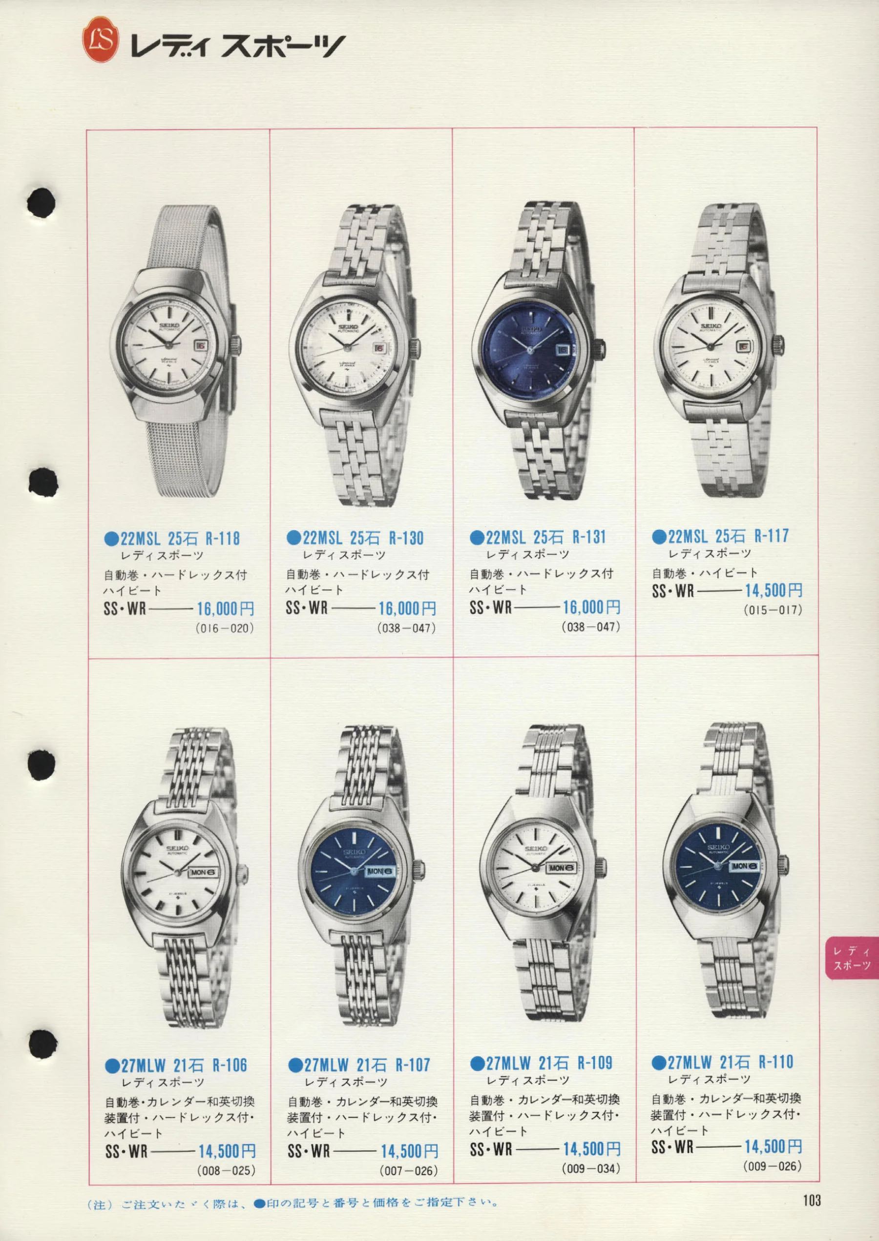 Seiko 1972, Scan page 106. Use the selection controls to identify a watch.