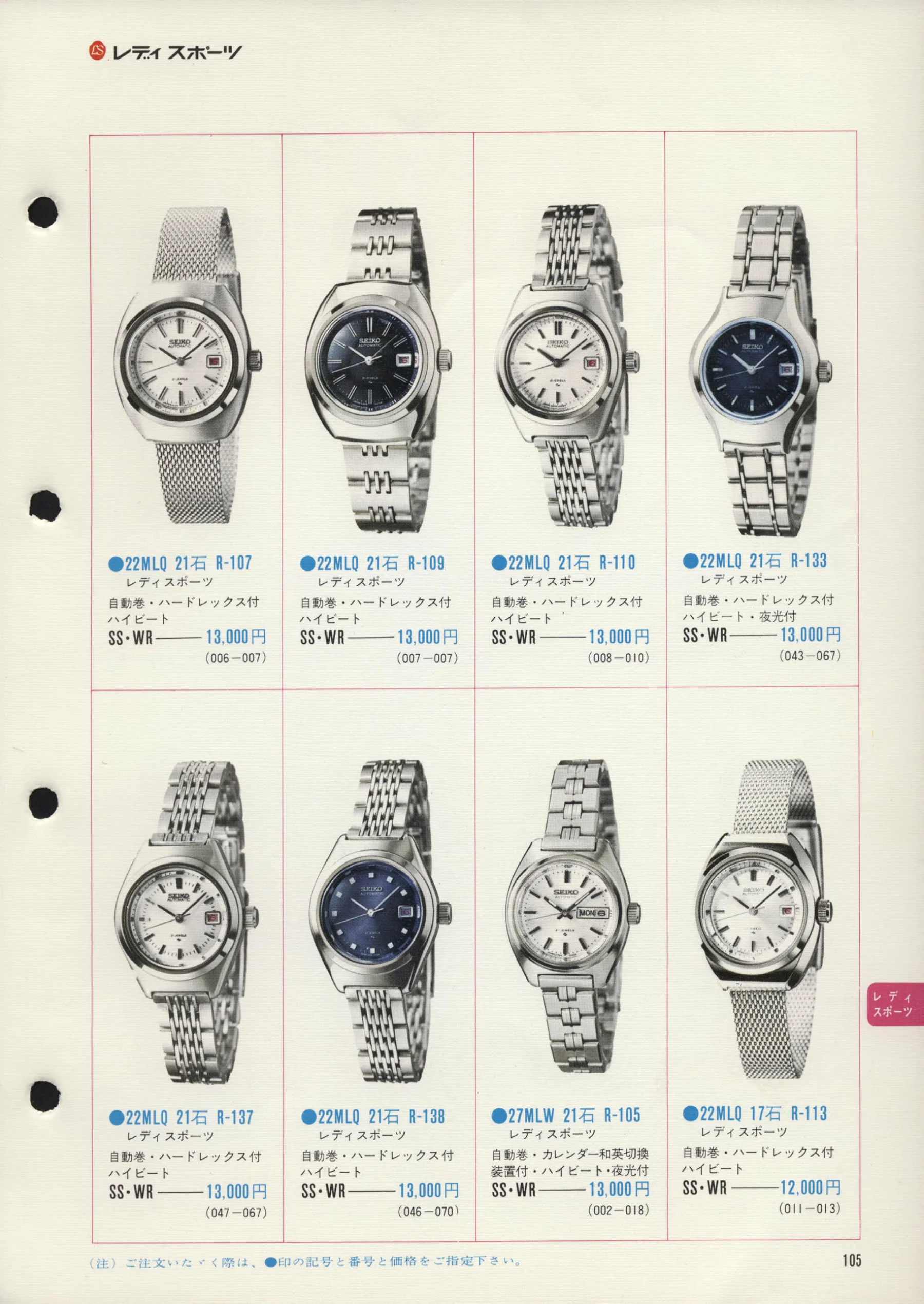 Seiko 1972, Scan page 108. Use the selection controls to identify a watch.
