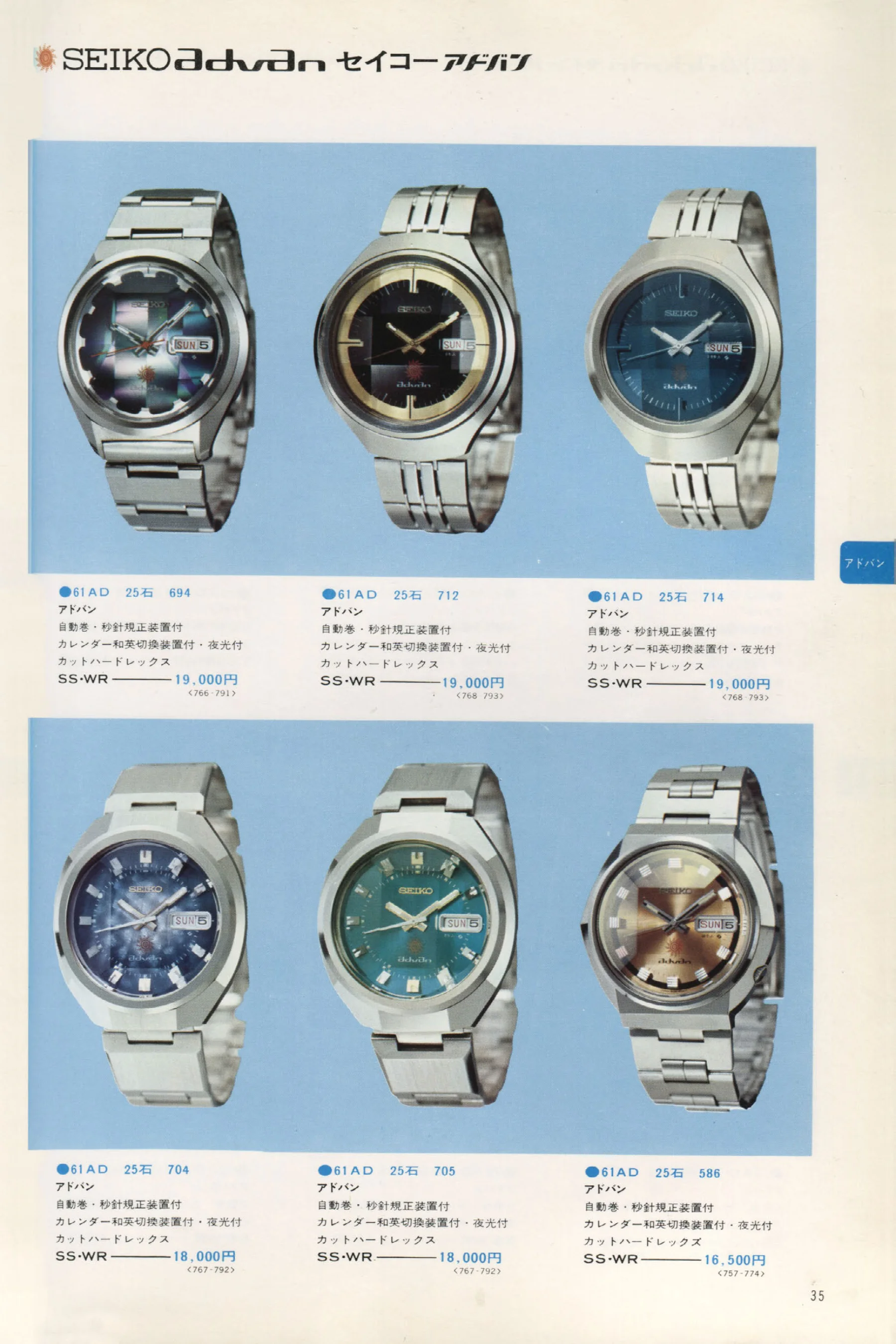 Seiko 1973, Scan page 40. Use the selection controls to identify a watch.