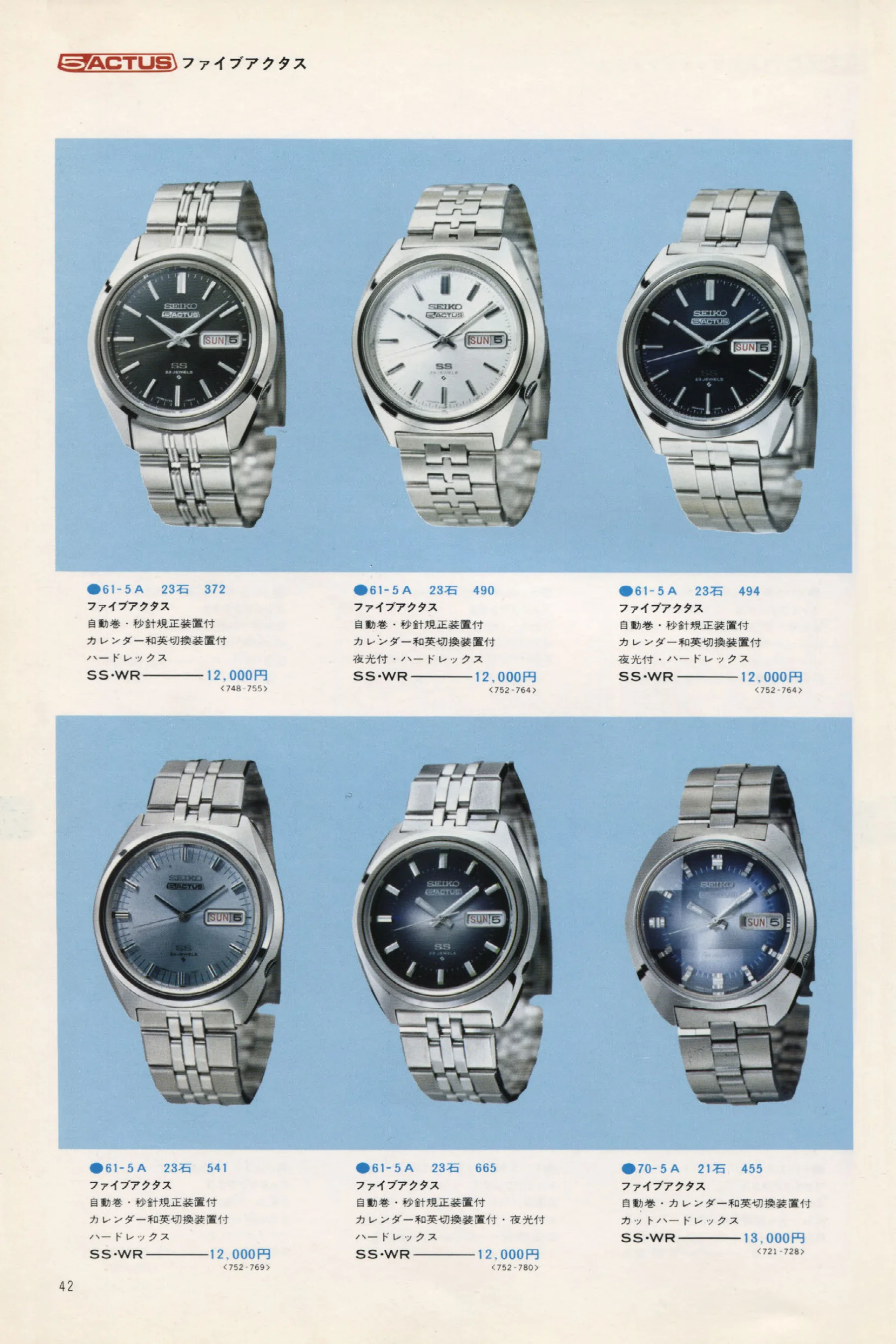 Seiko 1973, Scan page 47. Use the selection controls to identify a watch.