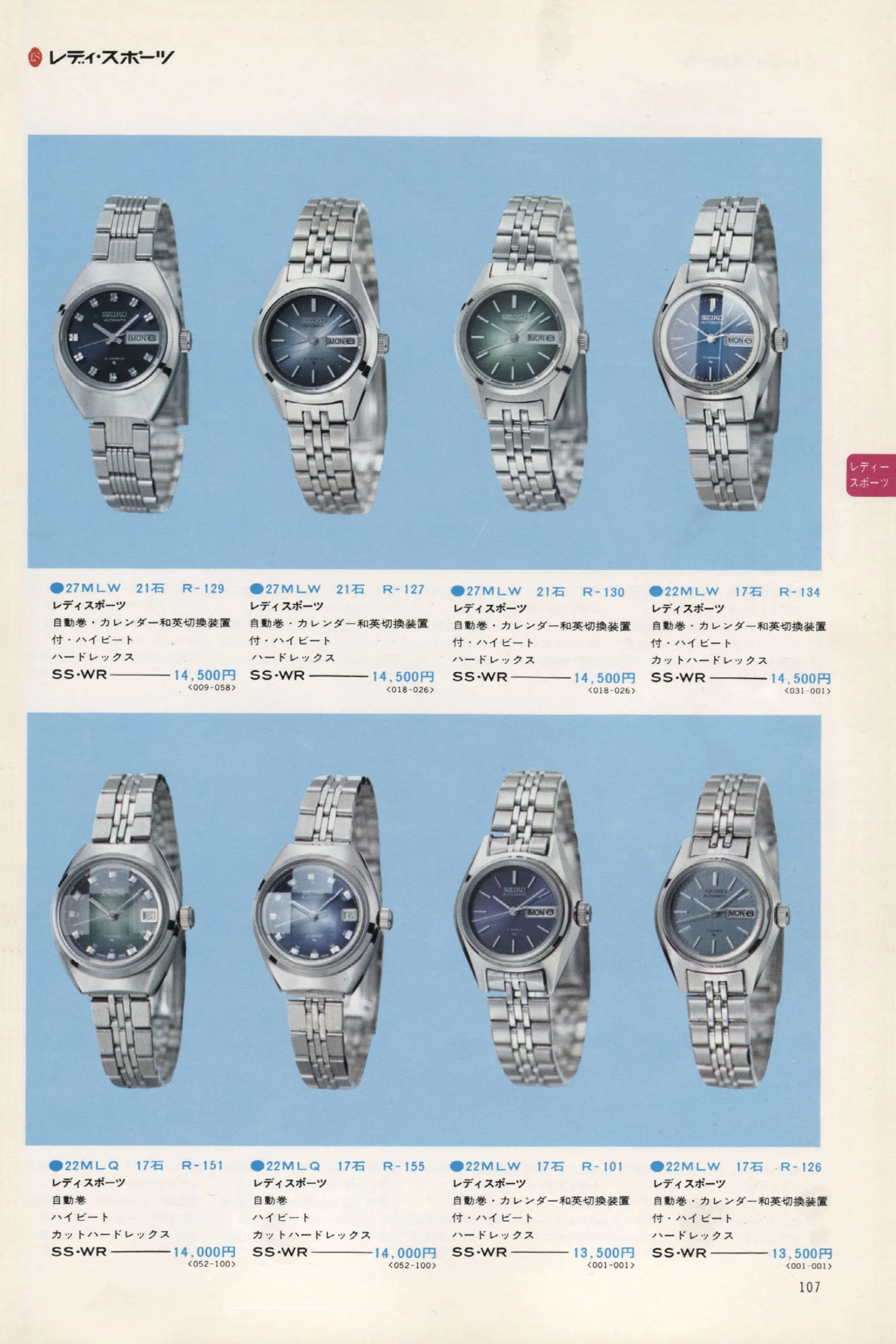 Seiko 1973, Scan page 112. Use the selection controls to identify a watch.