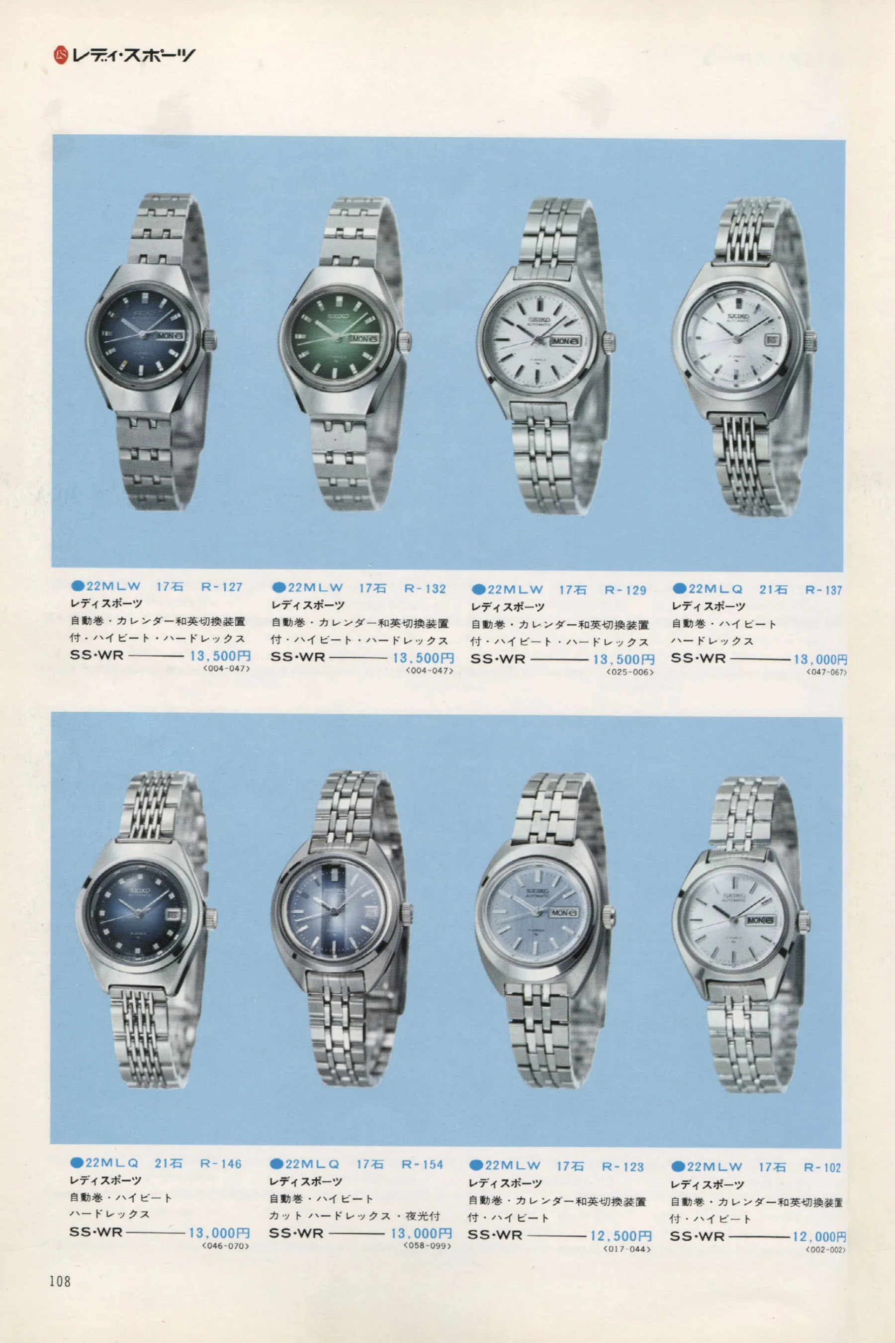 Seiko 1973, Scan page 113. Use the selection controls to identify a watch.