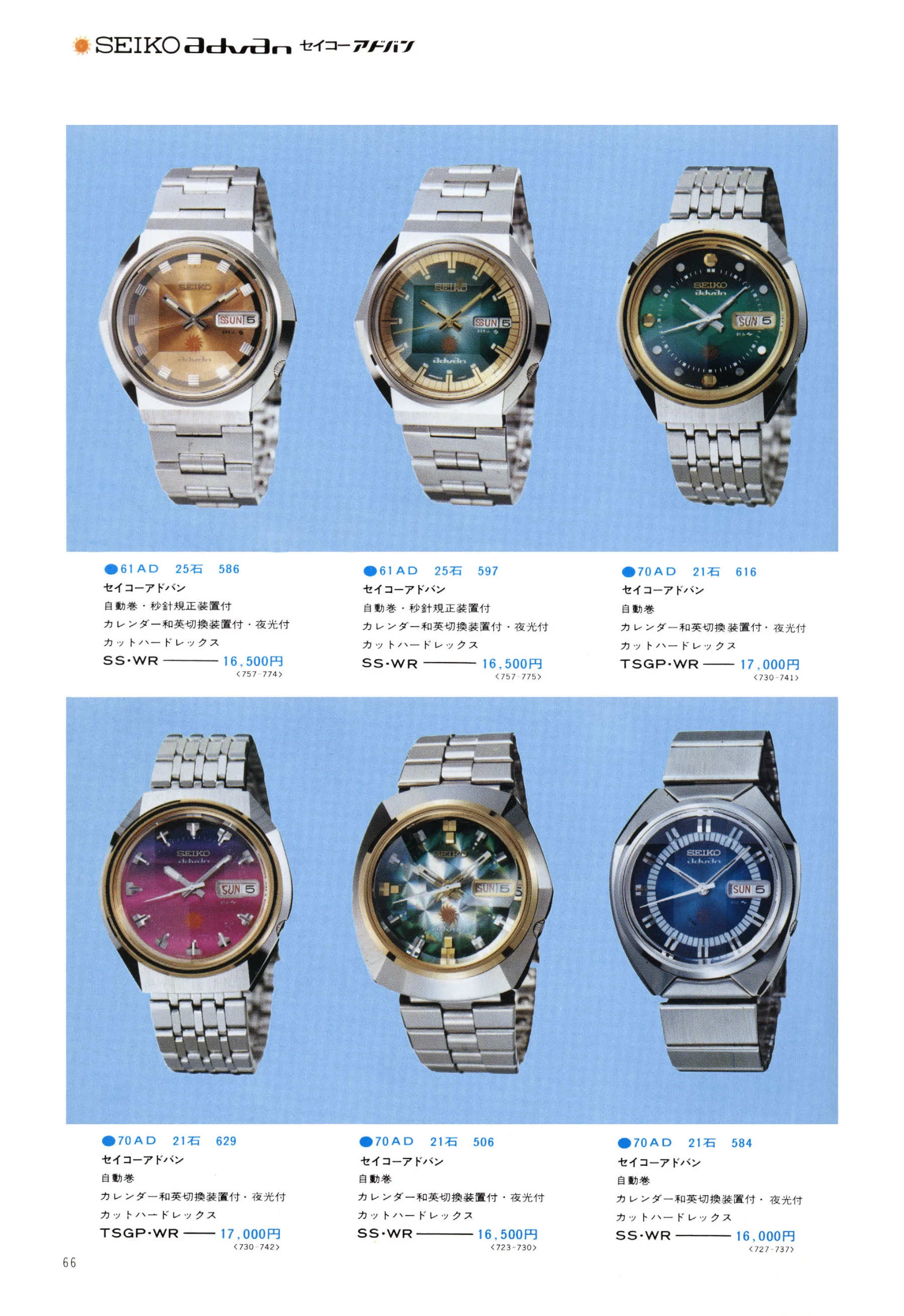 Seiko 1974, Scan page 71. Use the selection controls to identify a watch.