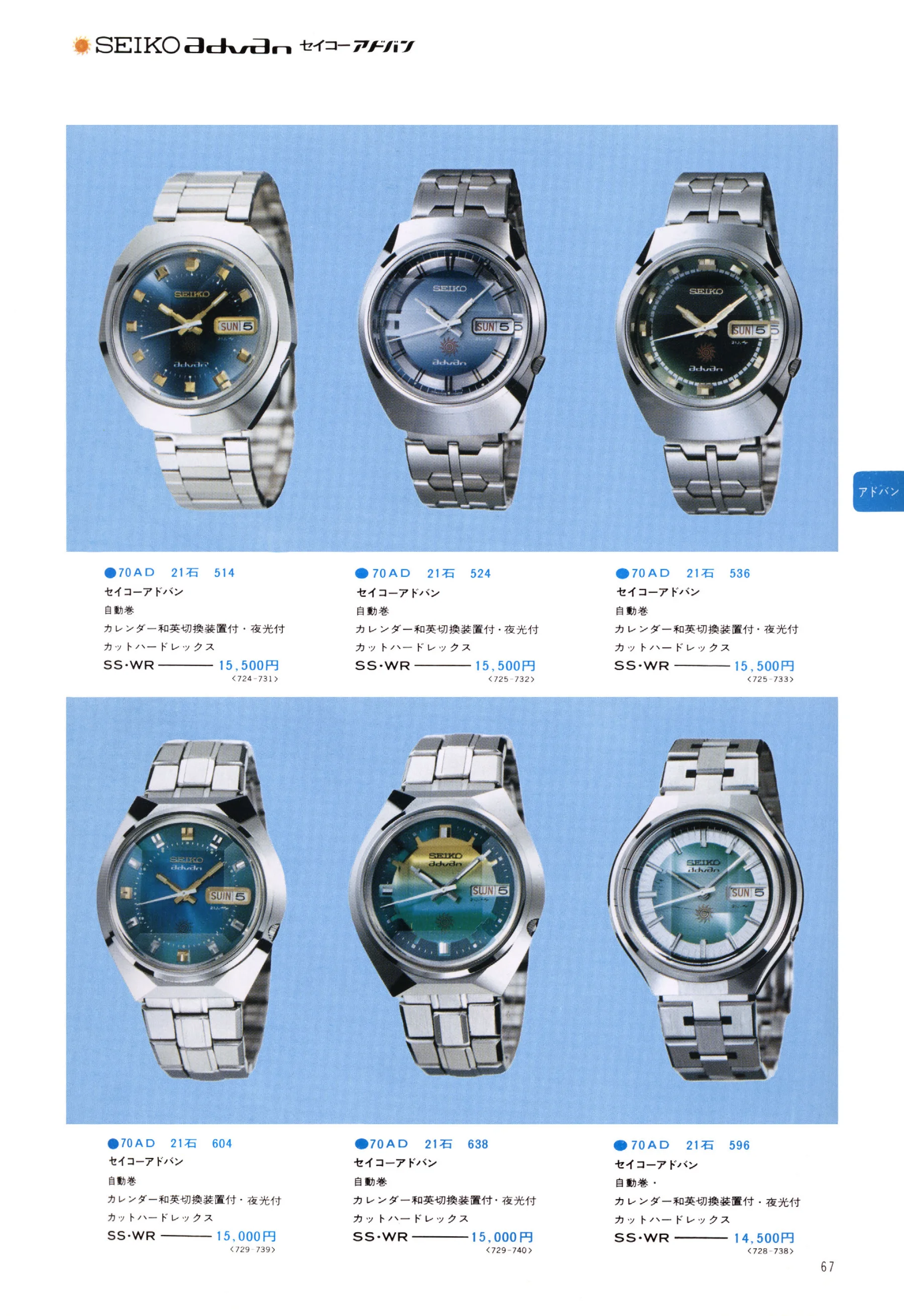 Seiko 1974, Scan page 72. Use the selection controls to identify a watch.