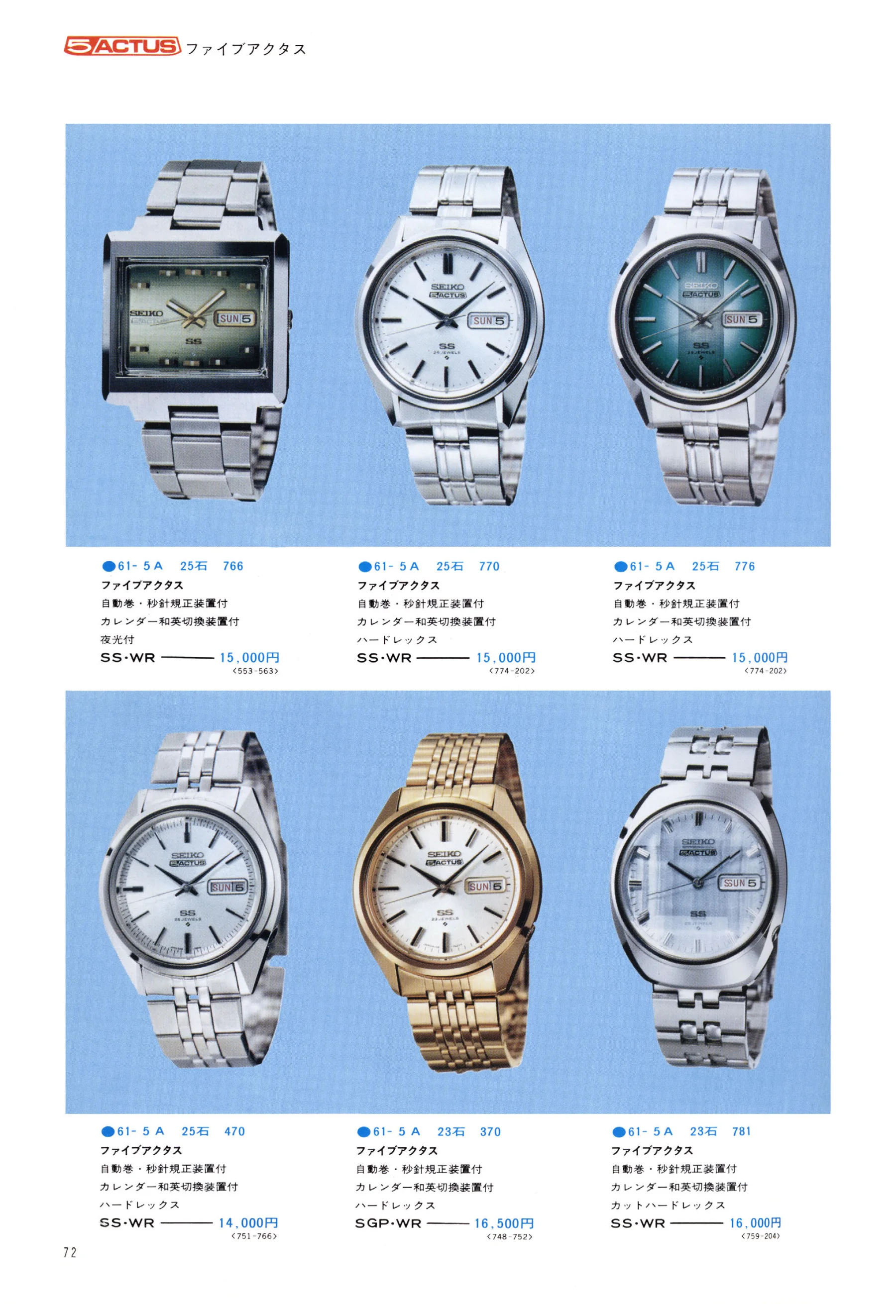 Seiko 1974, Scan page 77. Use the selection controls to identify a watch.