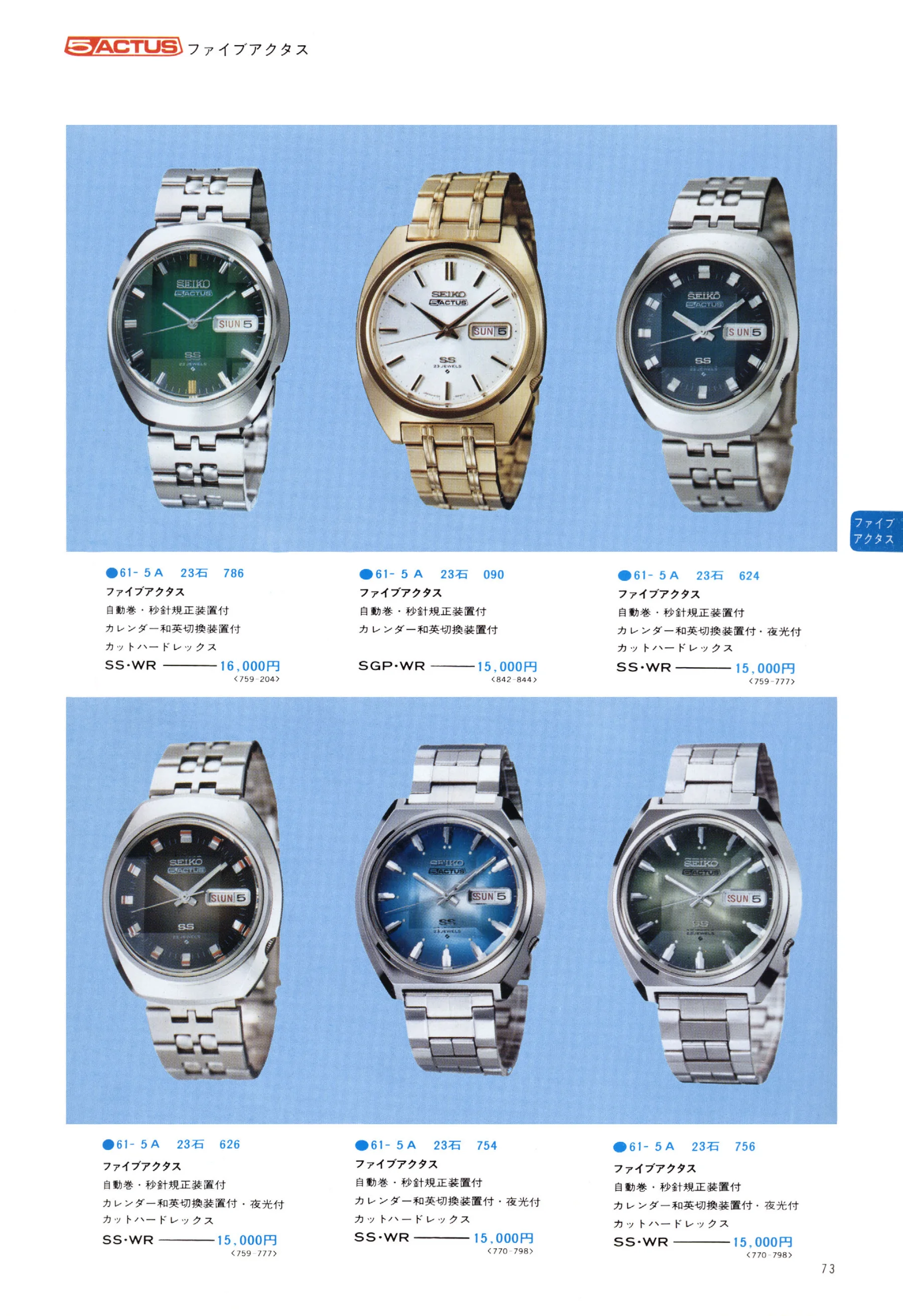 Seiko 1974, Scan page 78. Use the selection controls to identify a watch.
