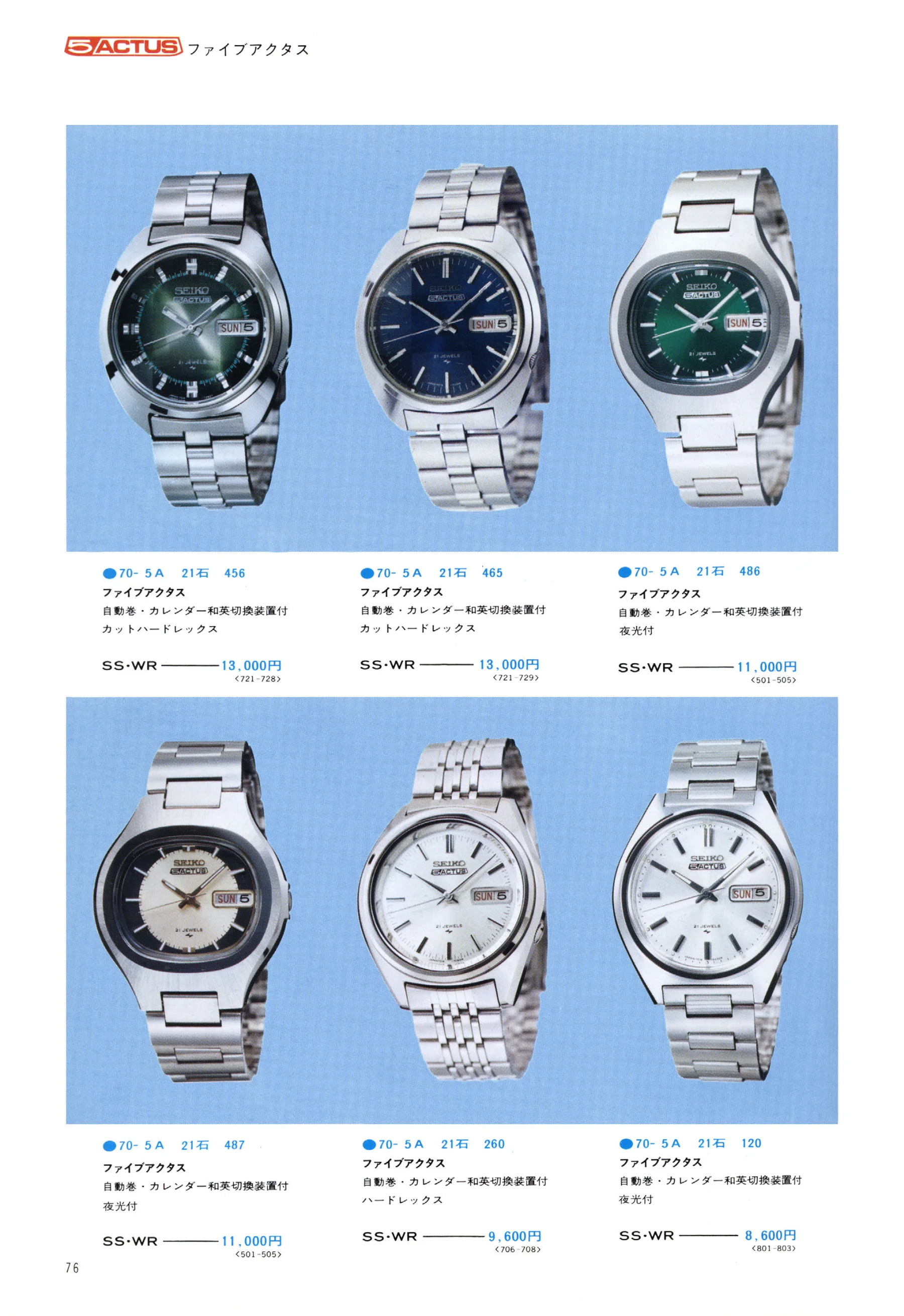 Seiko 1974, Scan page 81. Use the selection controls to identify a watch.