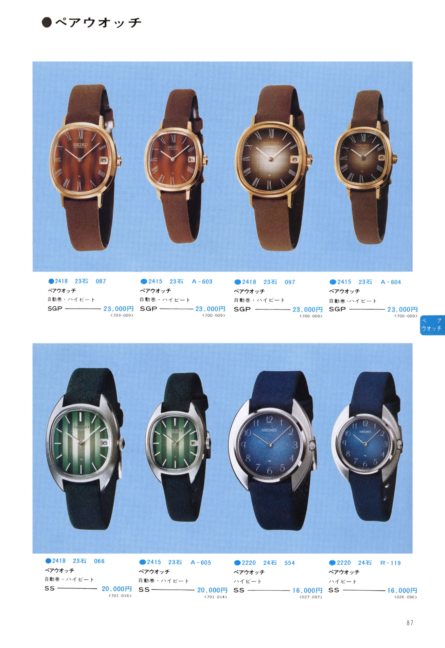 Seiko 1974, Scan page 92. Use the selection controls to identify a watch.