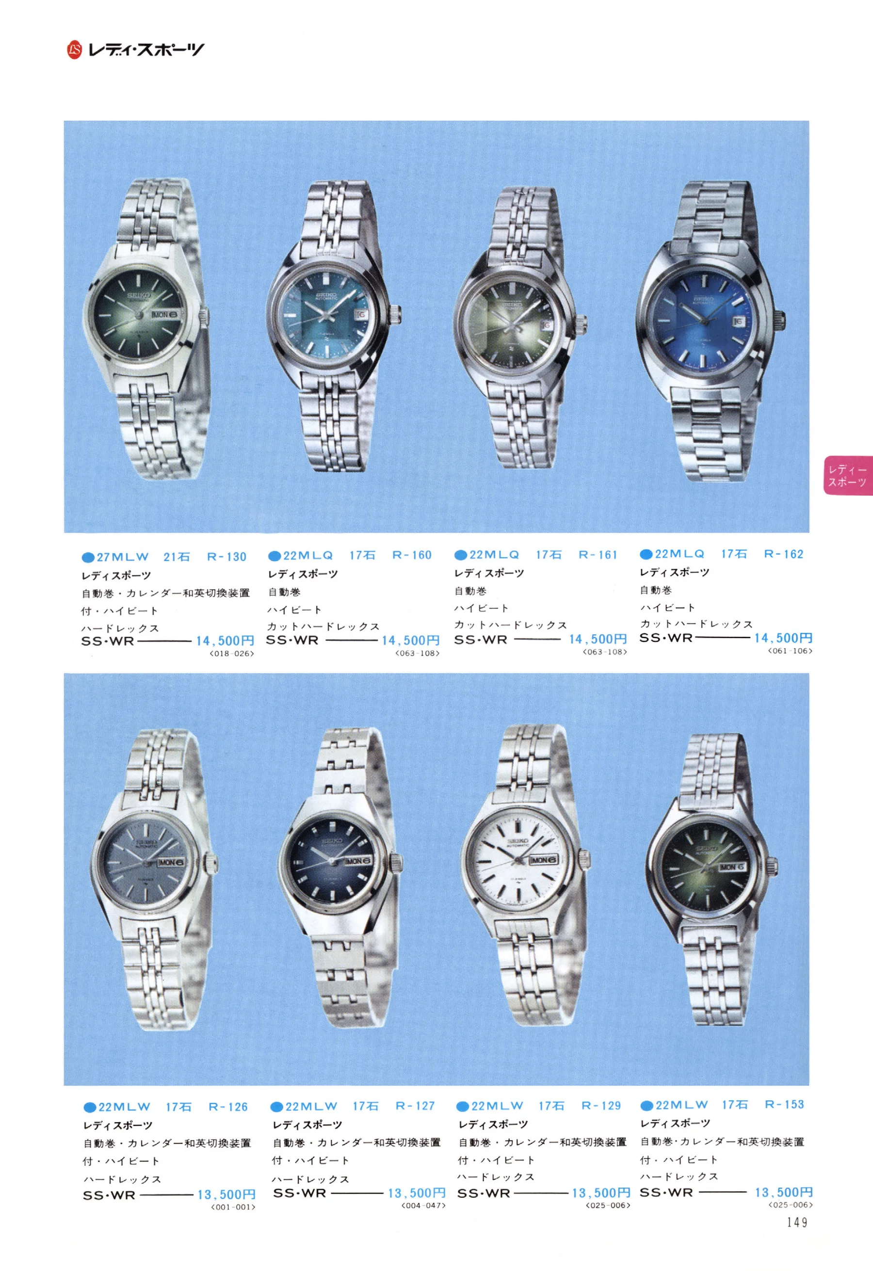 Seiko 1974, Scan page 154. Use the selection controls to identify a watch.