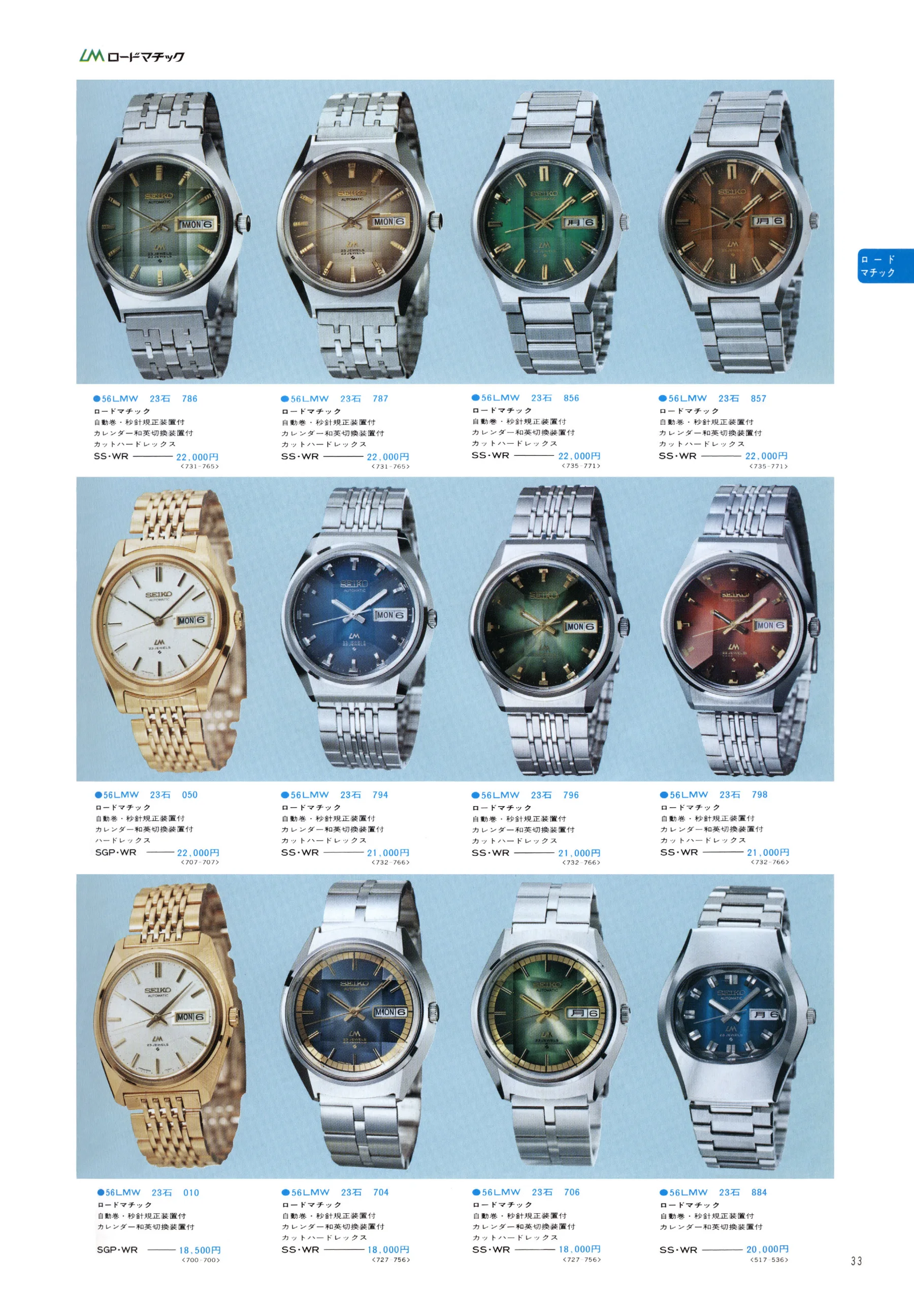 Seiko 1974, Scan page 39. Use the selection controls to identify a watch.