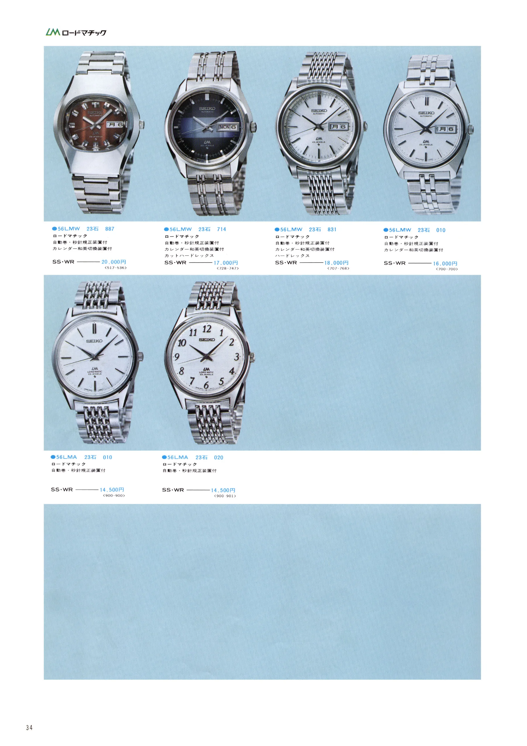 Seiko 1974, Scan page 40. Use the selection controls to identify a watch.