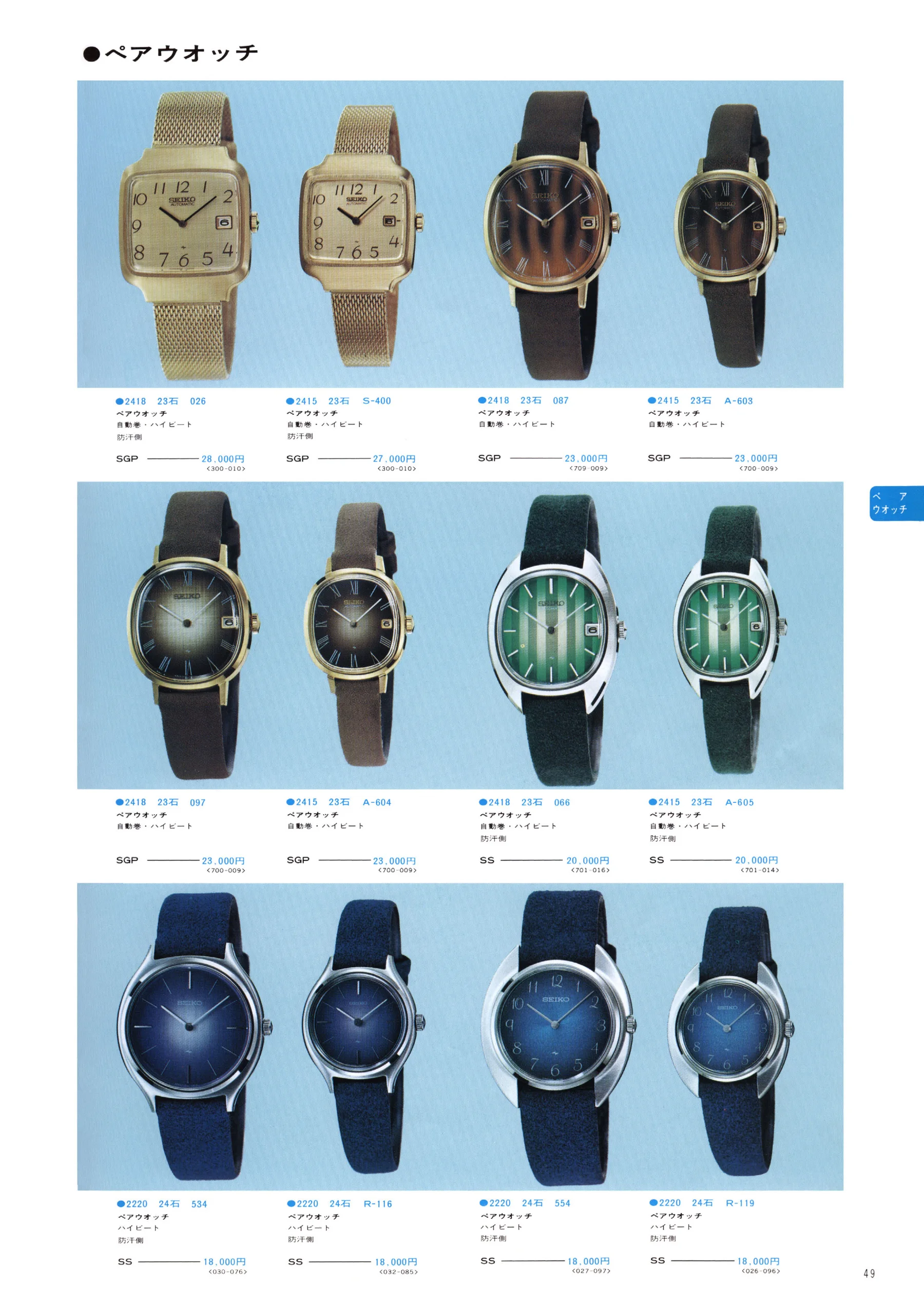 Seiko 1974, Scan page 55. Use the selection controls to identify a watch.