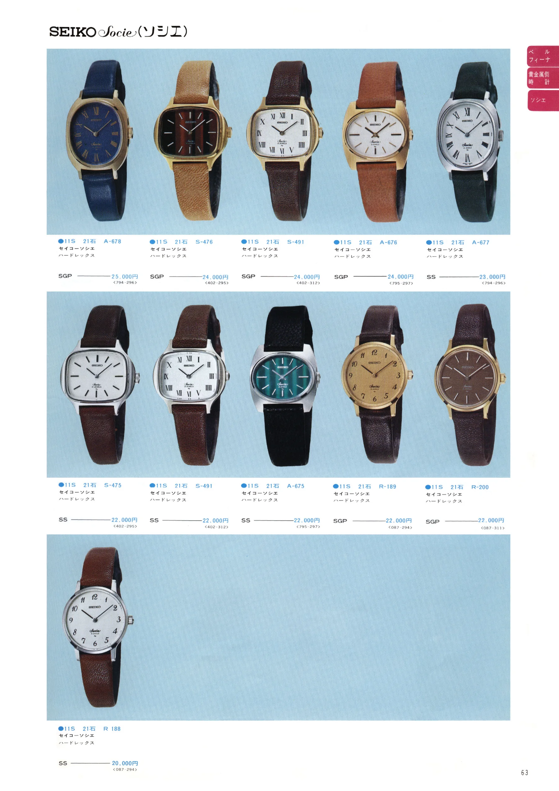 Seiko 1974, Scan page 69. Use the selection controls to identify a watch.