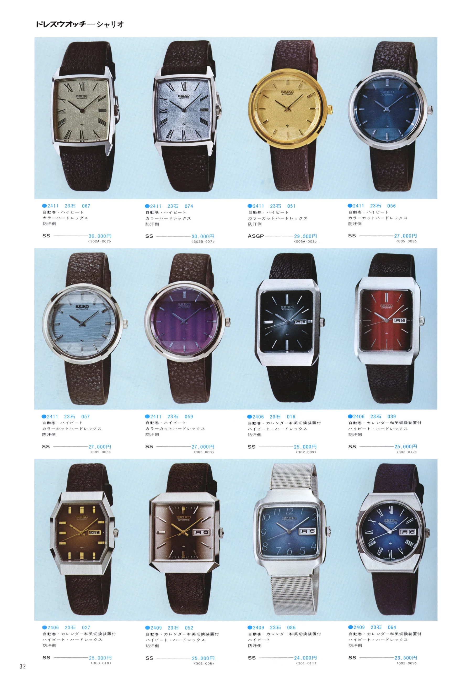 Seiko 1975, Scan page 36. Use the selection controls to identify a watch.