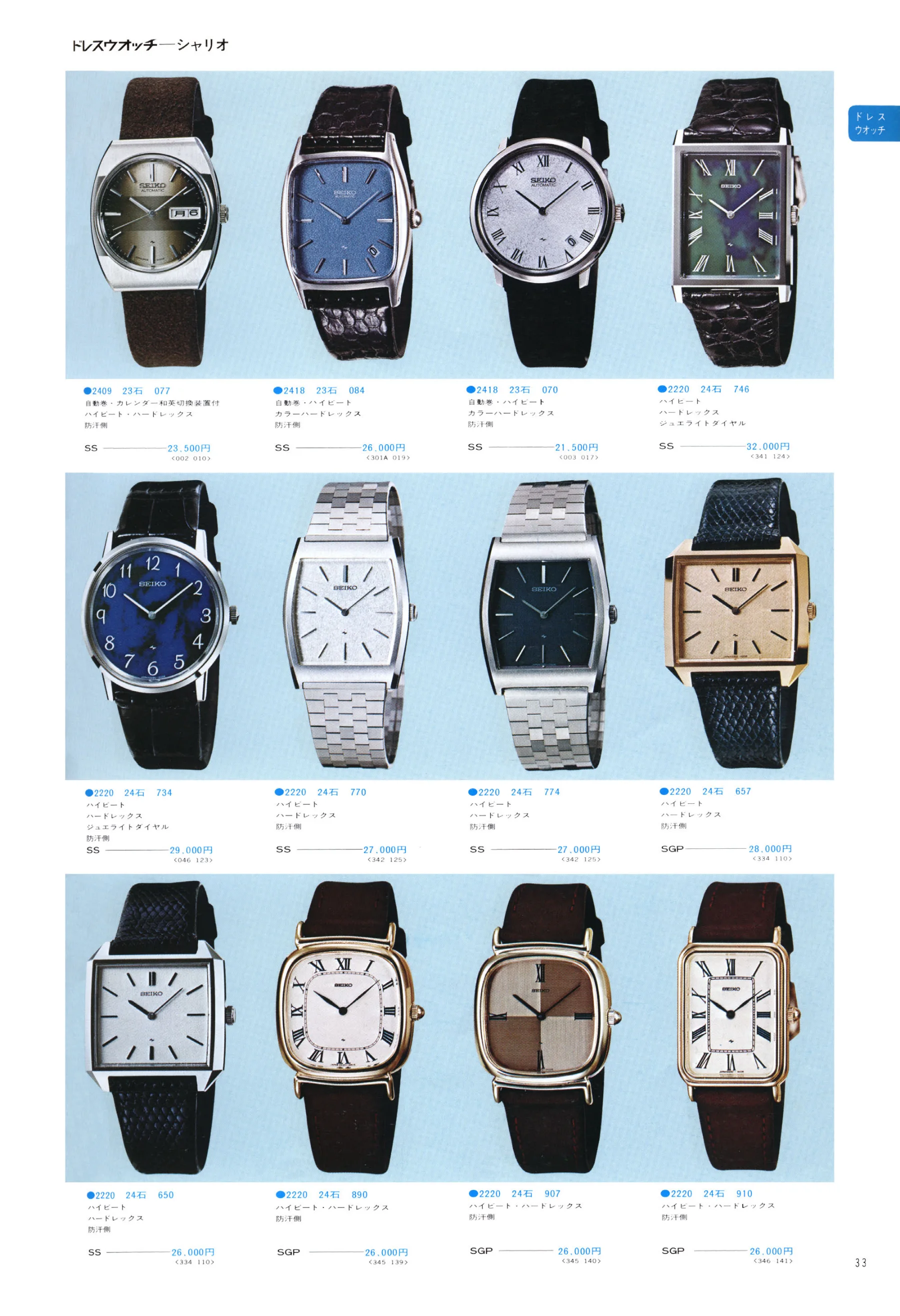Seiko 1975, Scan page 37. Use the selection controls to identify a watch.