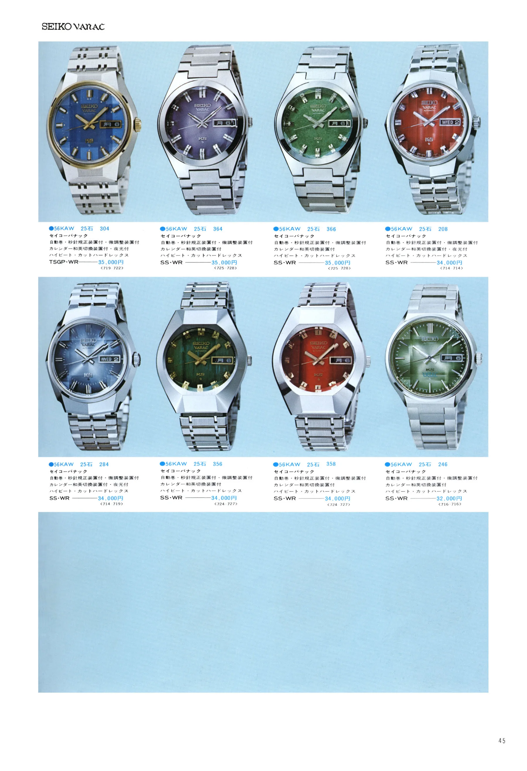 Seiko 1975, Scan page 49. Use the selection controls to identify a watch.