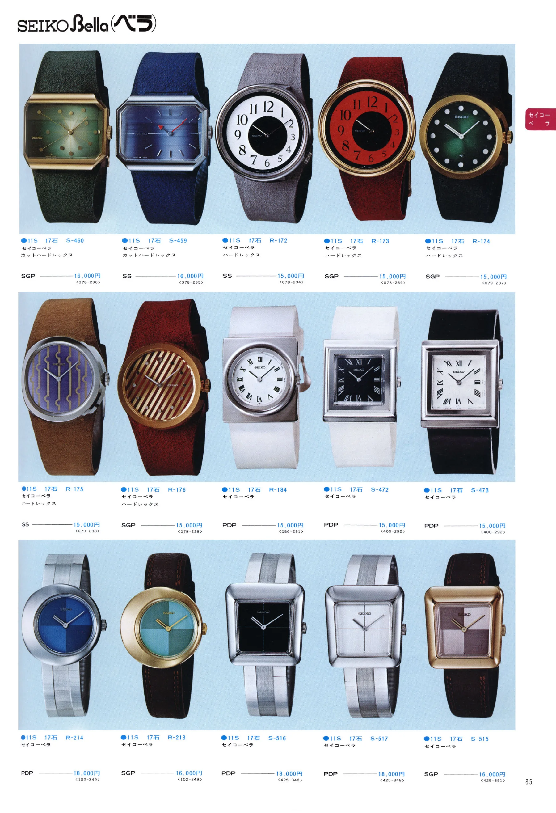 Seiko 1975, Scan page 89. Use the selection controls to identify a watch.